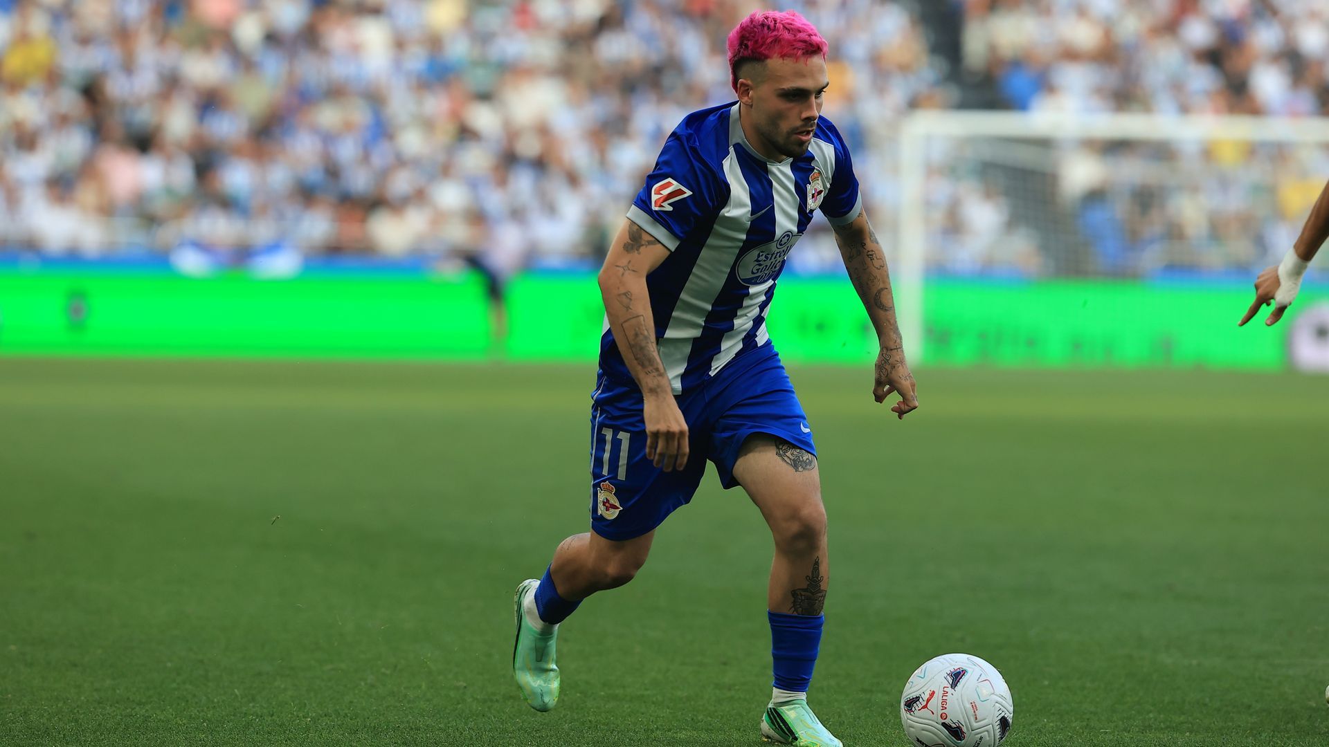 David Mella, durante un partido con el Dépor.