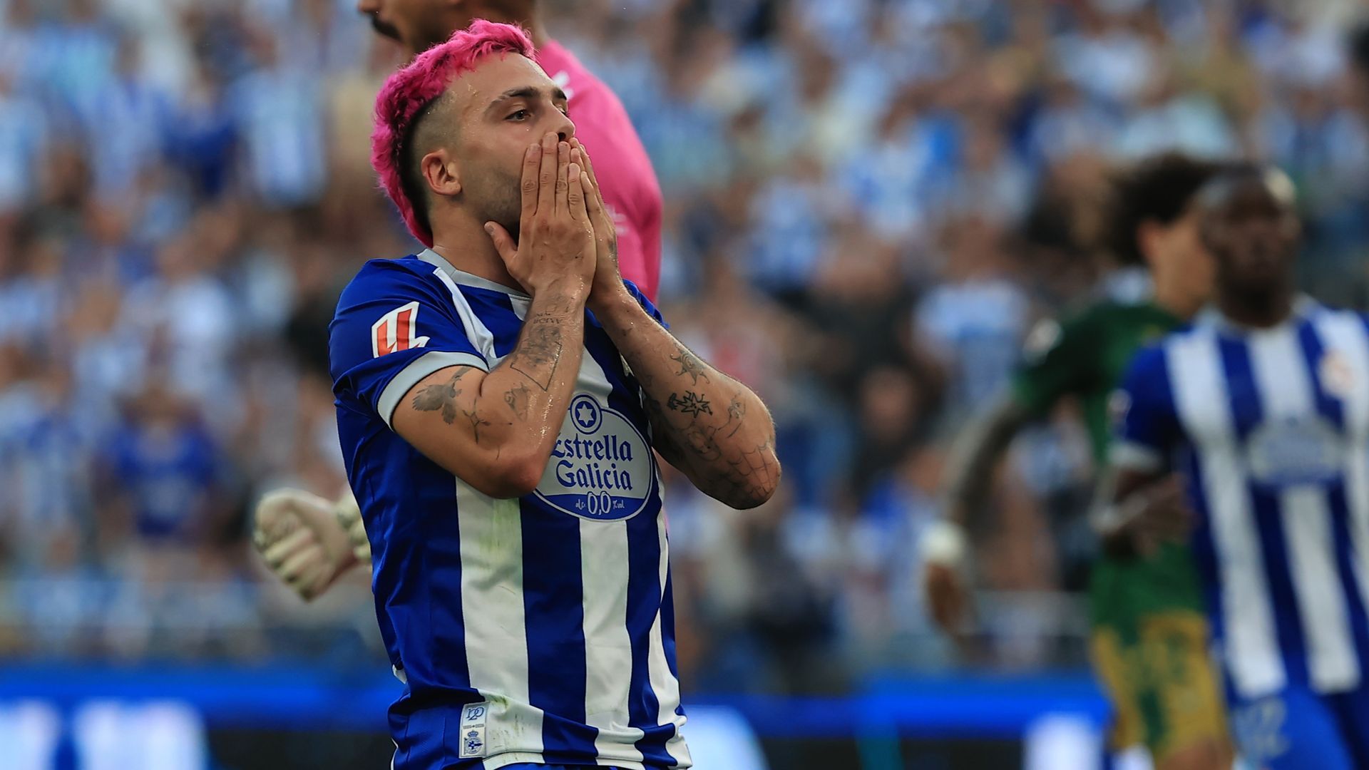 David Mella, durante un partido con el Dépor. David Mella, durante un partido con el Dépor.