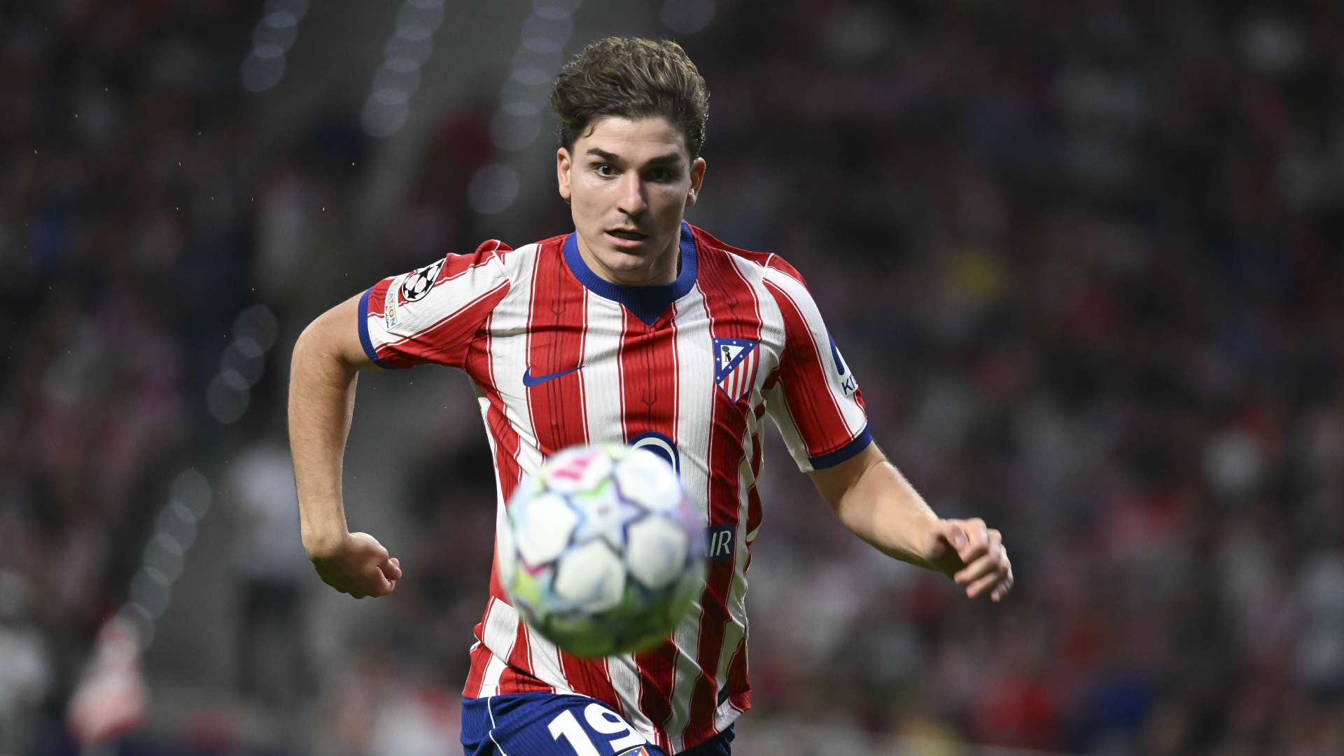 Julián Álvarez, en un partido del Atlético de Madrid Julián Álvarez, en un partido del Atlético de Madrid