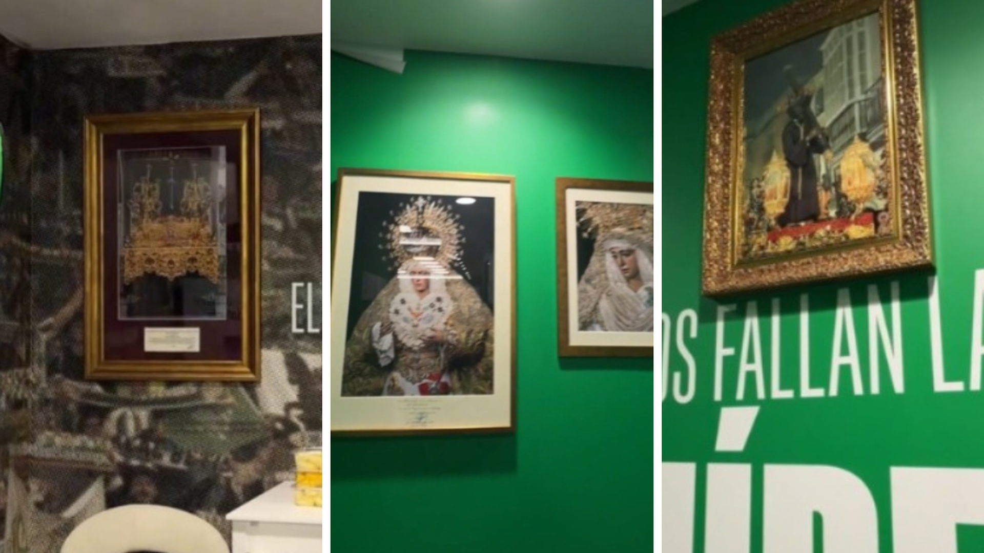 Las imágenes de Semana Santa que custodian el vestuario del Betis Las imágenes de Semana Santa que custodian el vestuario del Betis