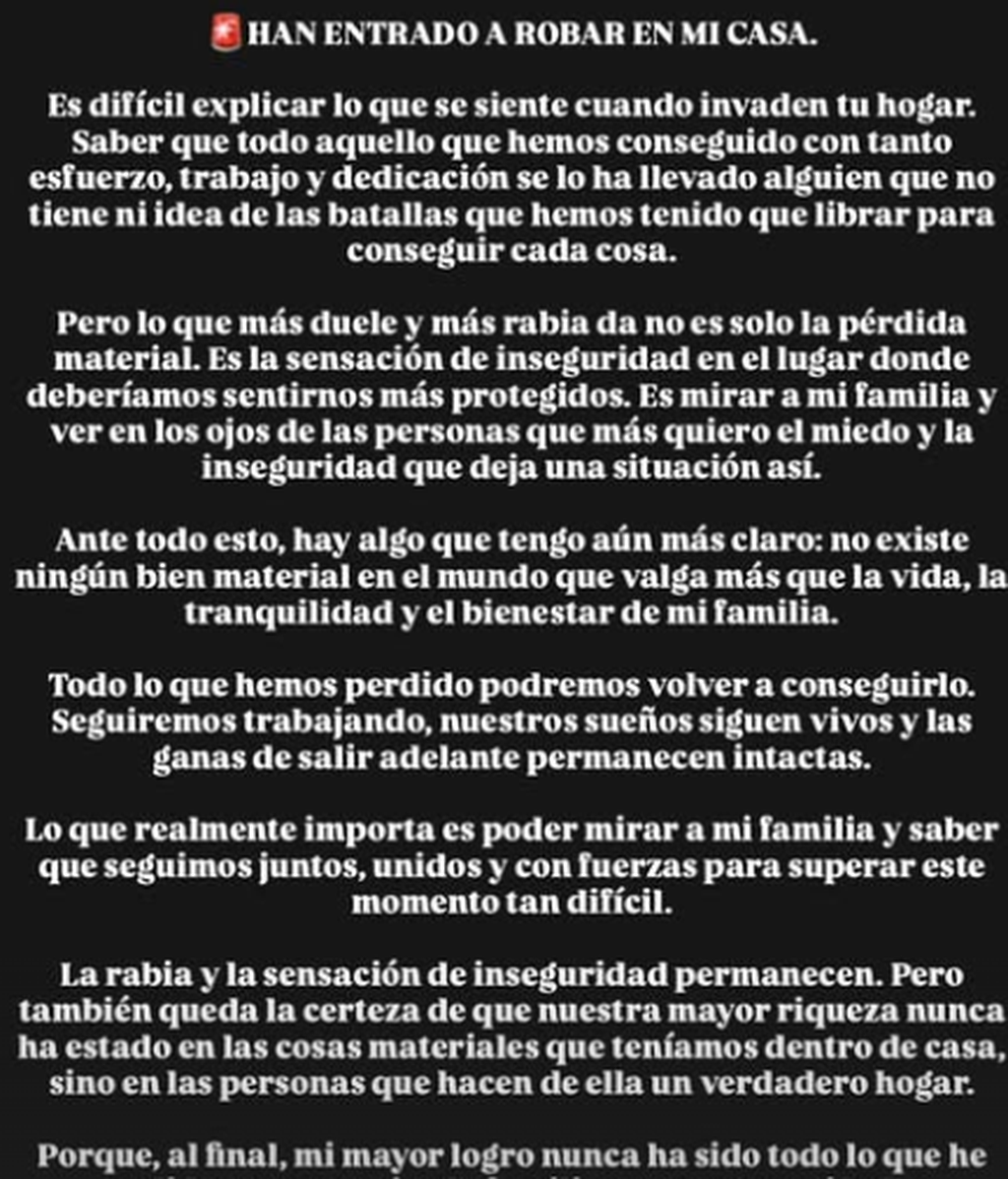 Las palabras de Antony Santos tras el robo