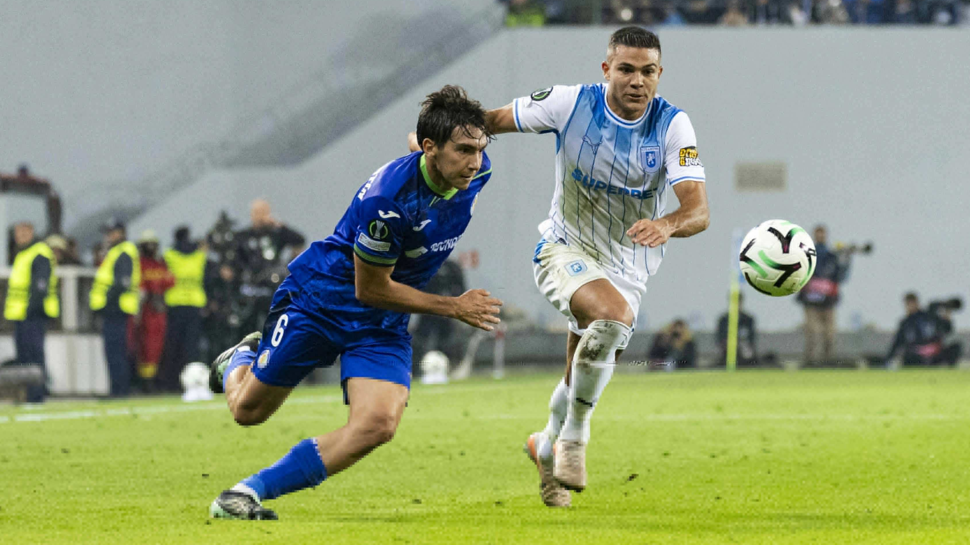 Mario Martín, durante el Craiova-Getafe de Conference