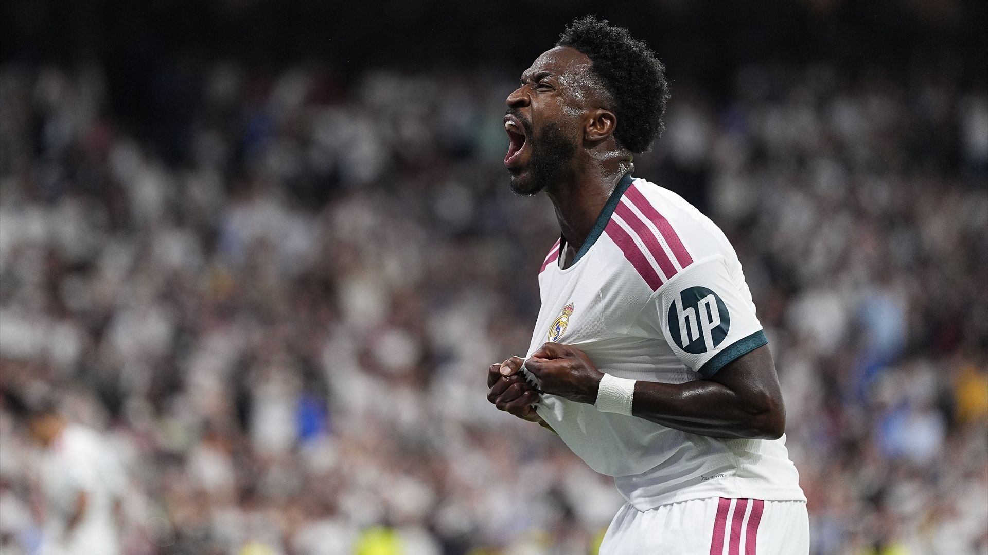 Vinicius celebra su gol anulado contra el Villarreal Vinicius celebra su gol anulado contra el Villarreal