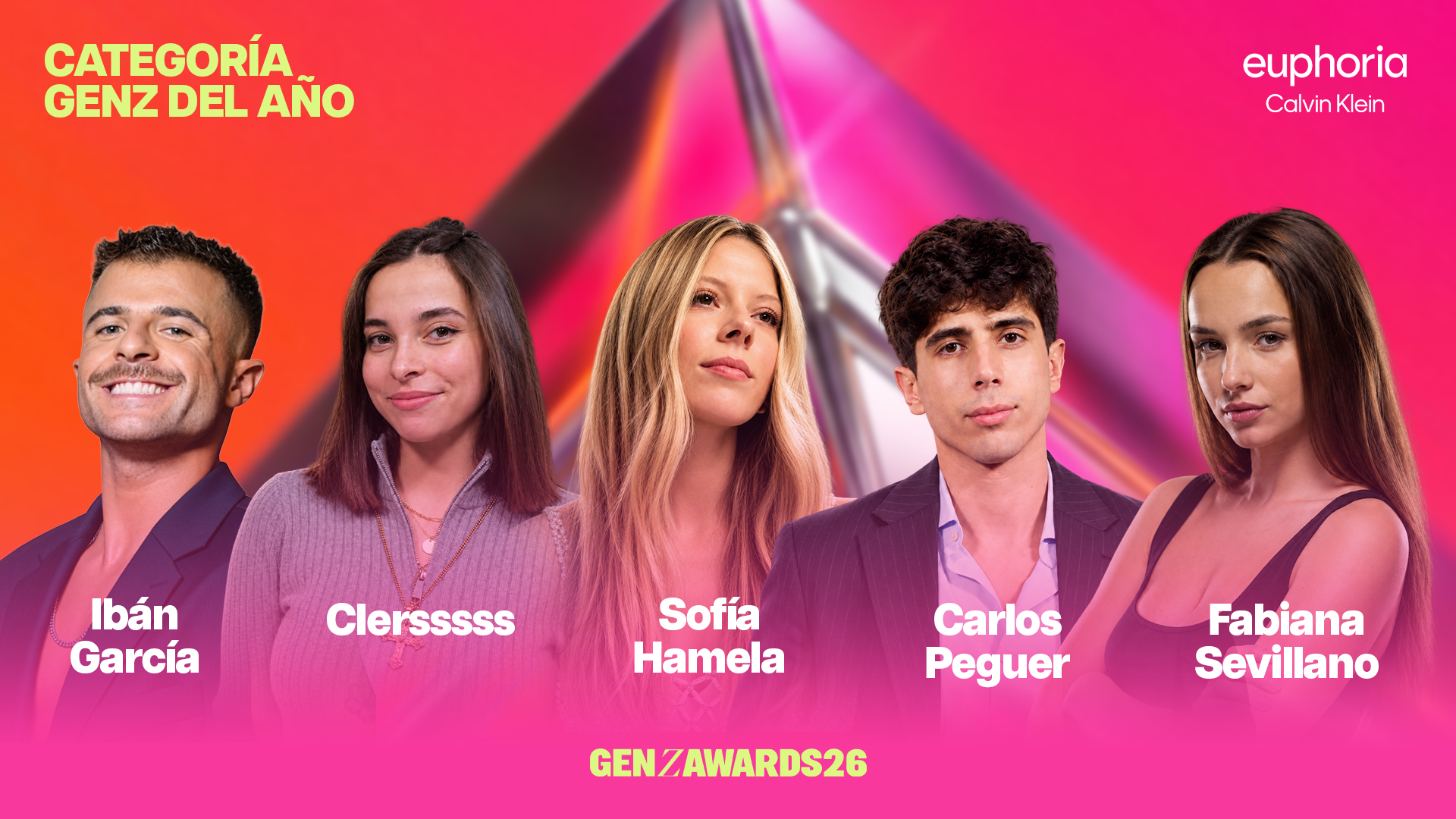 Los nominados en la categoría ‘GenZ del Año by euphoria by Calvin Klein’