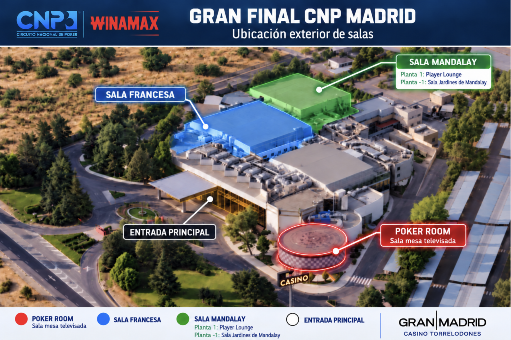 Organización del Casino de Madrid para la Gran Final del CNP Winamax 2026