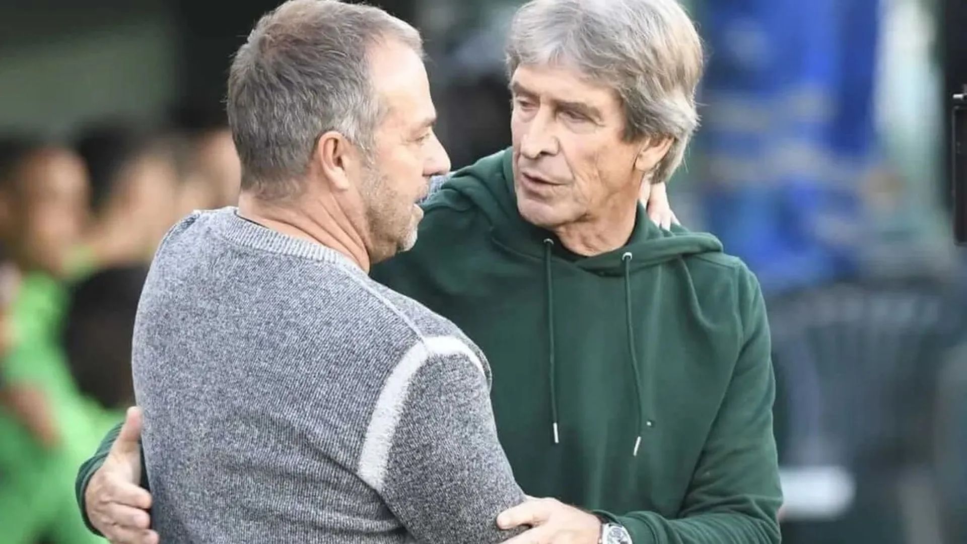 Manuel Pellegrini, saludando a Flick Manuel Pellegrini, saludando a Flick