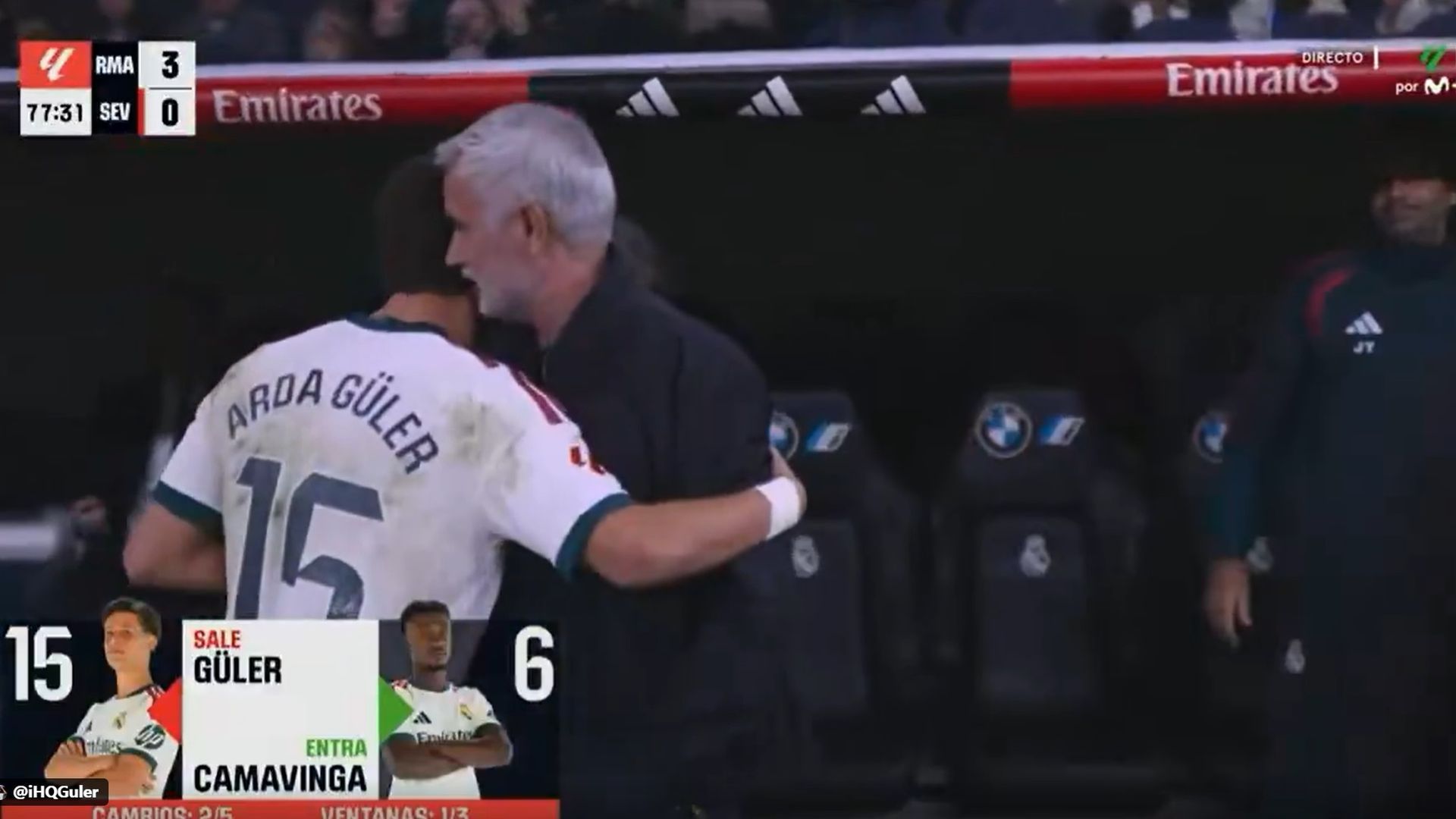 Arda Güler y José Mourinho. Arda Güler y José Mourinho.