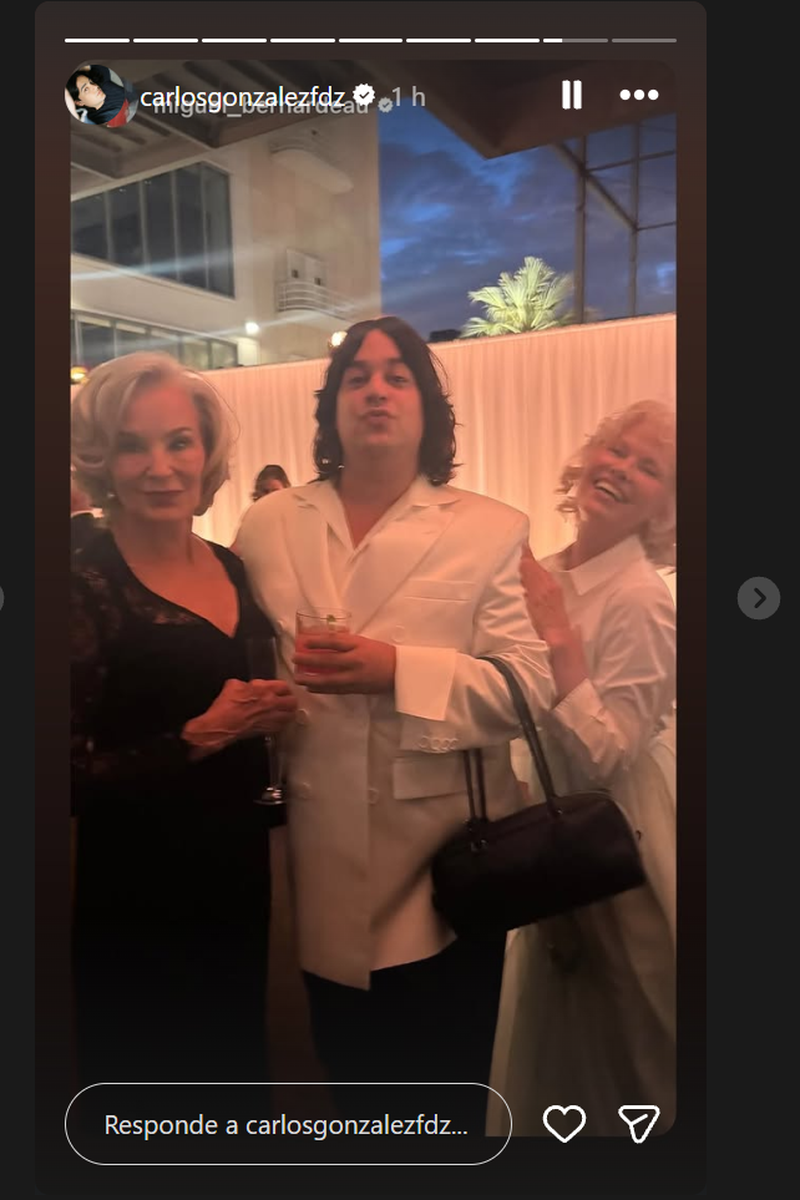 Carlos González con Jessica Lange y Pamela Anderson
