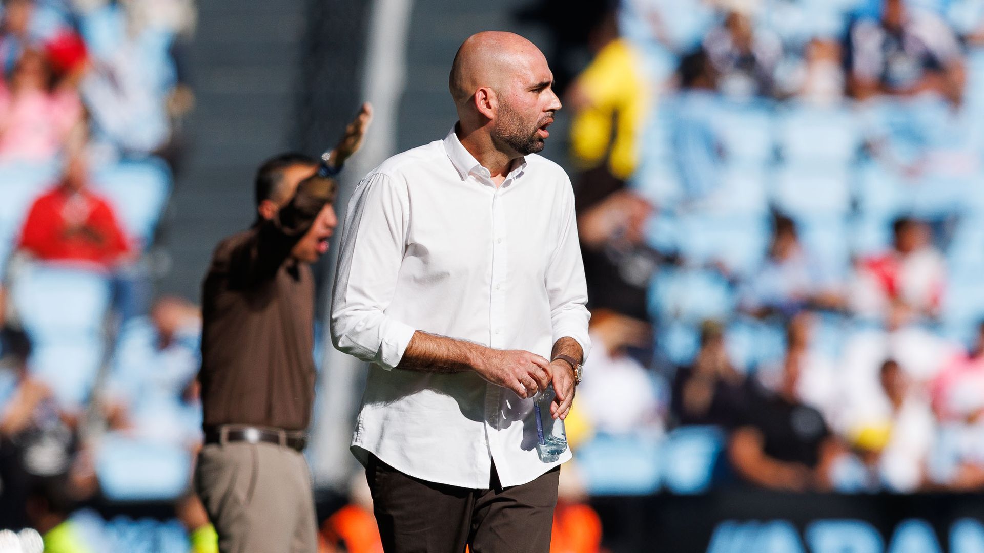 Claudio Giráldez, durante el Celta-Alavés. Claudio Giráldez, durante el Celta-Alavés.