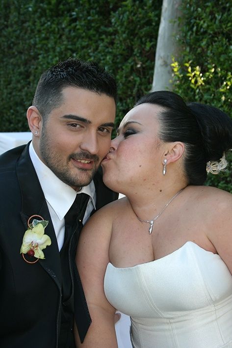 La pareja el día de su boda