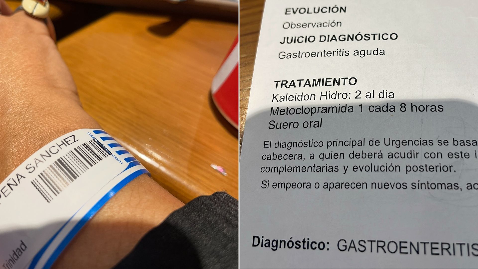 Candela Peña comparte las imágenes de su paso por el hospital