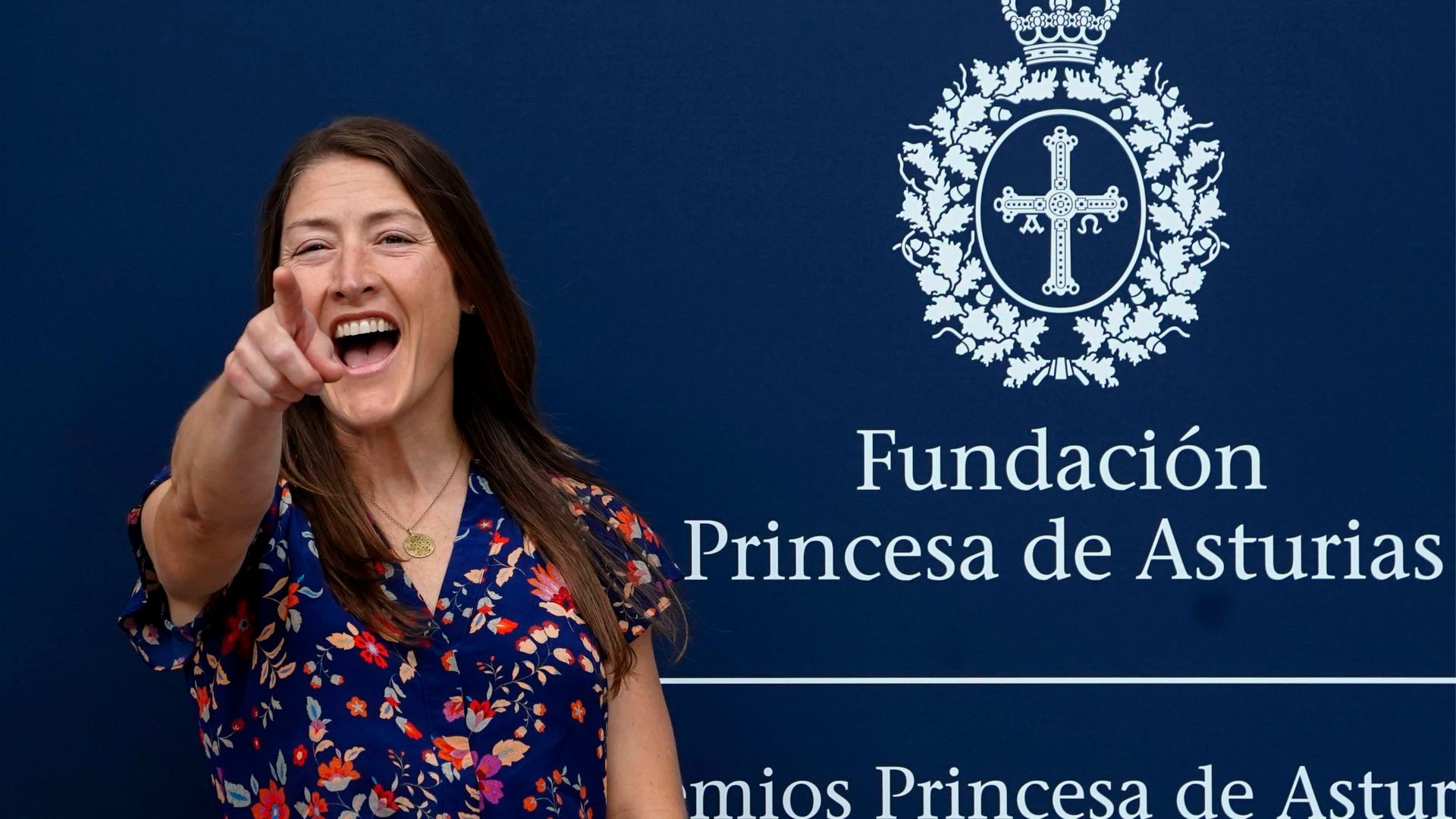 Christina Koch este 19 de octubre en su llegada a Oviedo