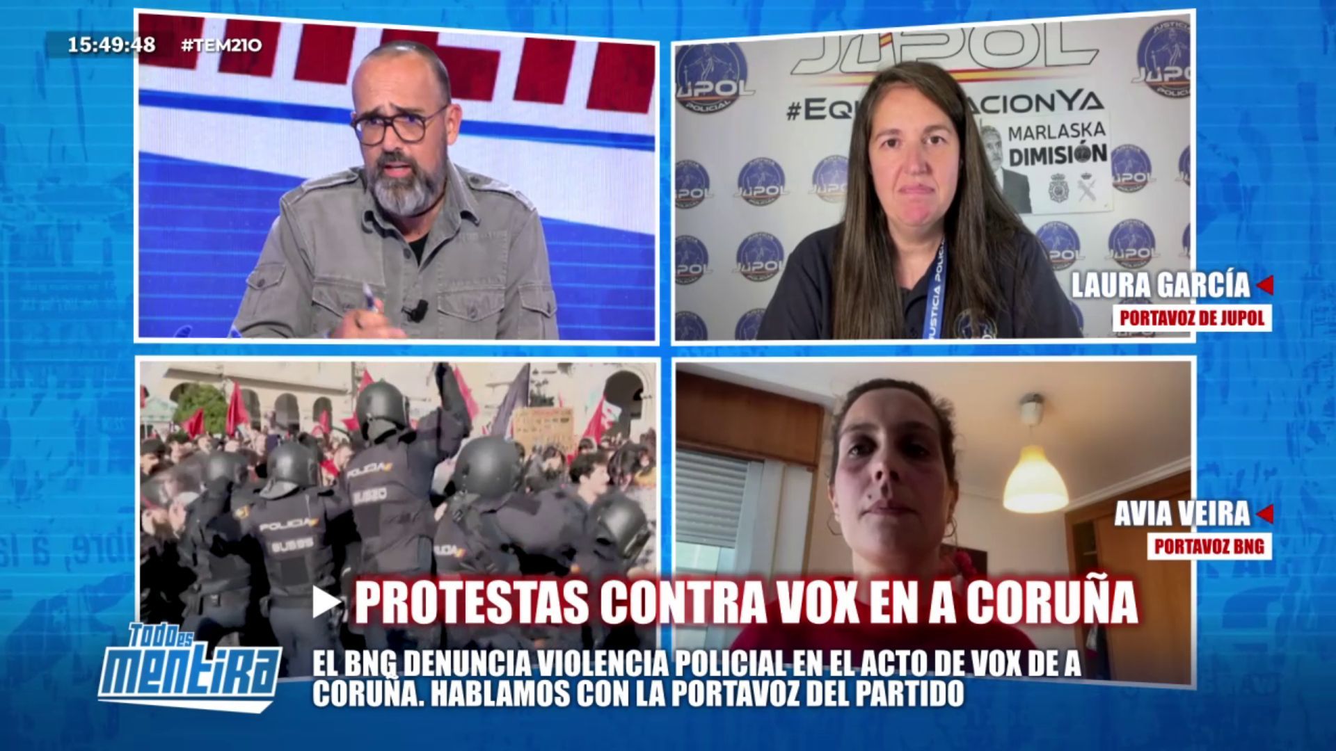 Avia Veira, portavoz BNG, defiende la protesta contra VOX en A Coruña y denuncia la violencia policial: “Siento un orgullo profundo”