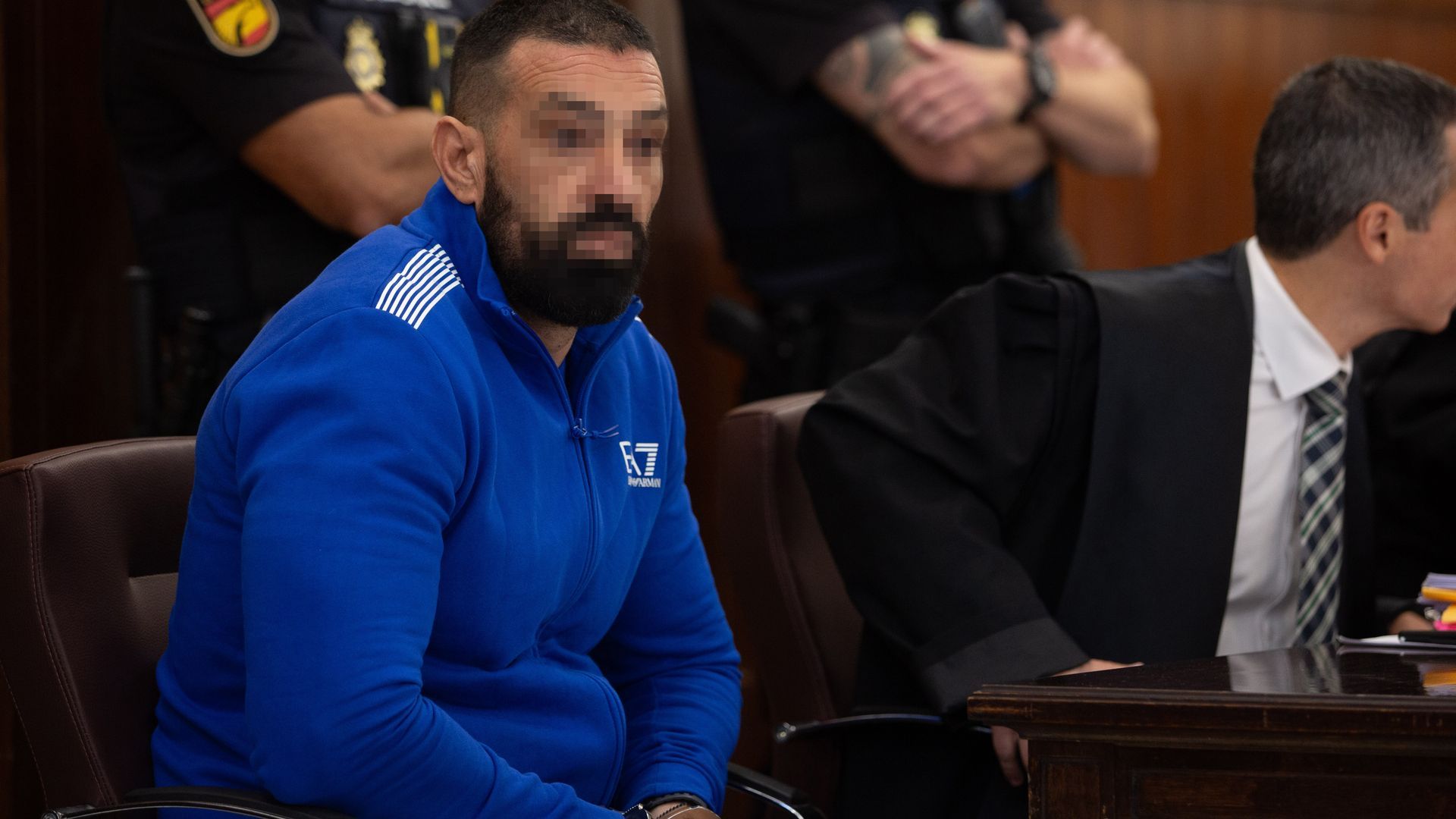 El acusado principal, M.S., alias 'El Baba', durante la segunda sesión del juicio por el asesinato de El Torrejón en Huelva El acusado principal, M.S., alias 'El Baba', durante la segunda sesión del juicio por el asesinato de El Torrejón en Huelva