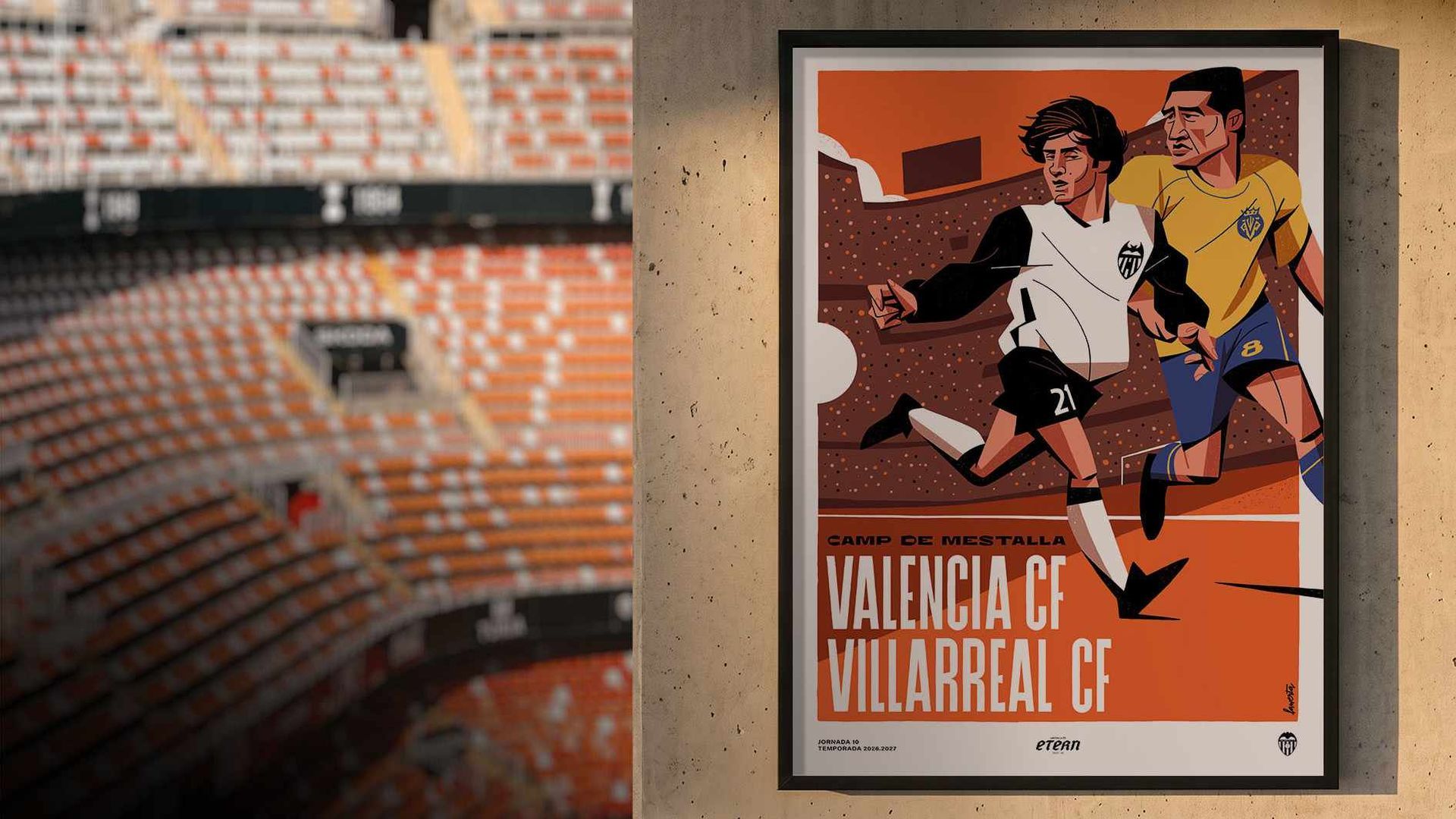 El cartel en Mestalla