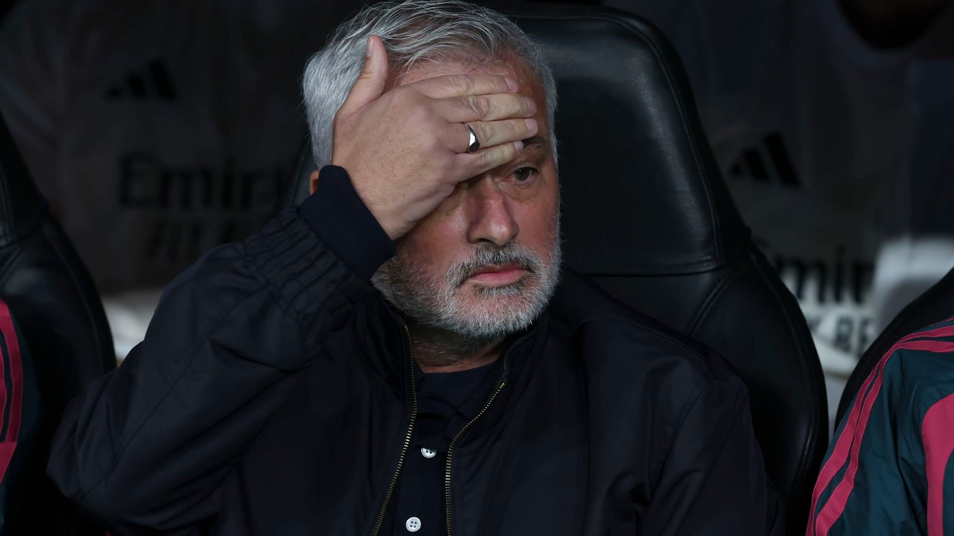 José Mourinho, durante el Real Madrid-Leipzig. José Mourinho, durante el Real Madrid-Leipzig.