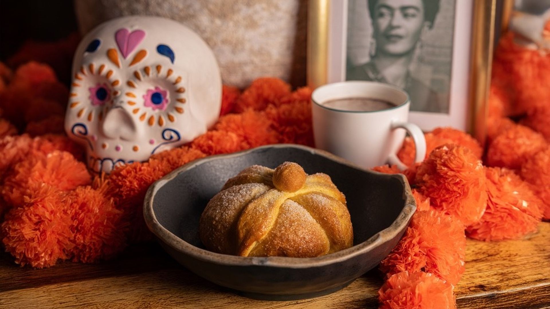 Pan de muerto en el restaurante Bakan, de Madrid