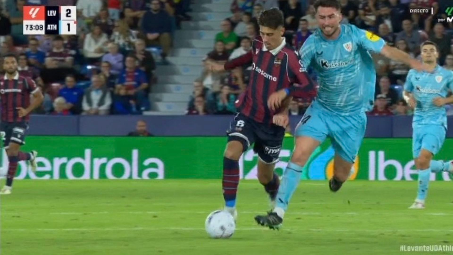 Acción polémica en el Levante-Athletic