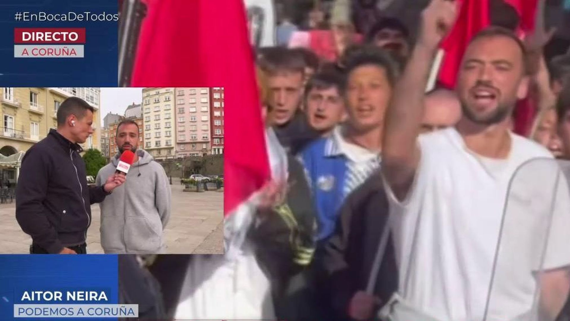 Aitor Neira, portavoz de Podemos en A Coruña denuncia la violencia policial frente a una manifestación pacífica: “¿Por qué siempre se ponen contra los antifascistas?”
