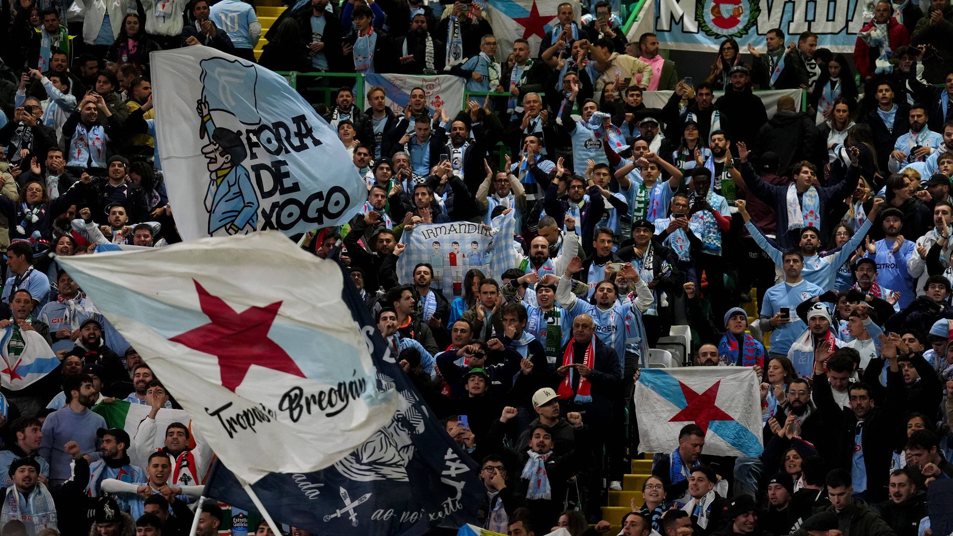 La afición del Celta de Vigo, en Glasgow