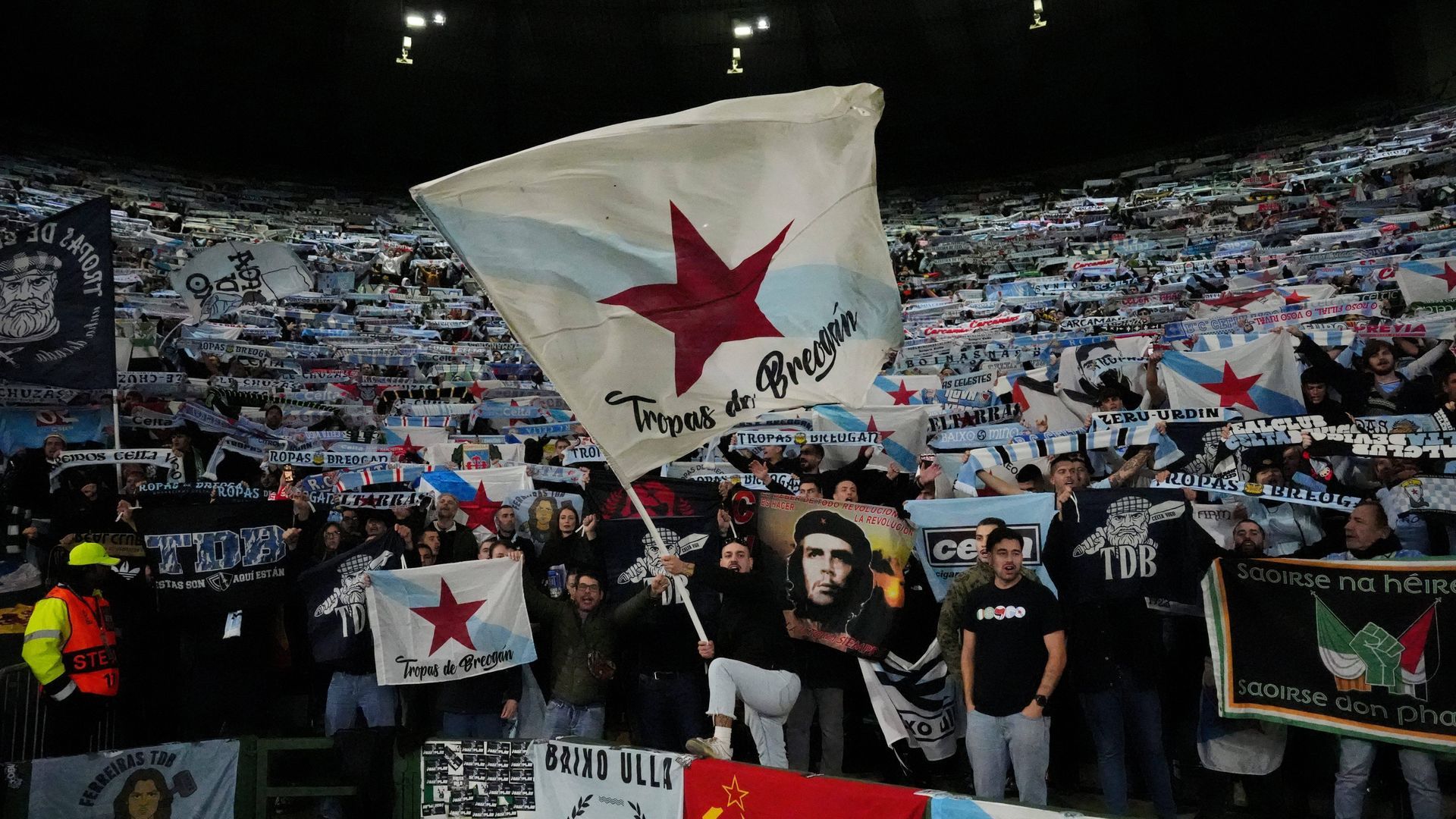 La afición del Celta de Vigo, en Glasgow
