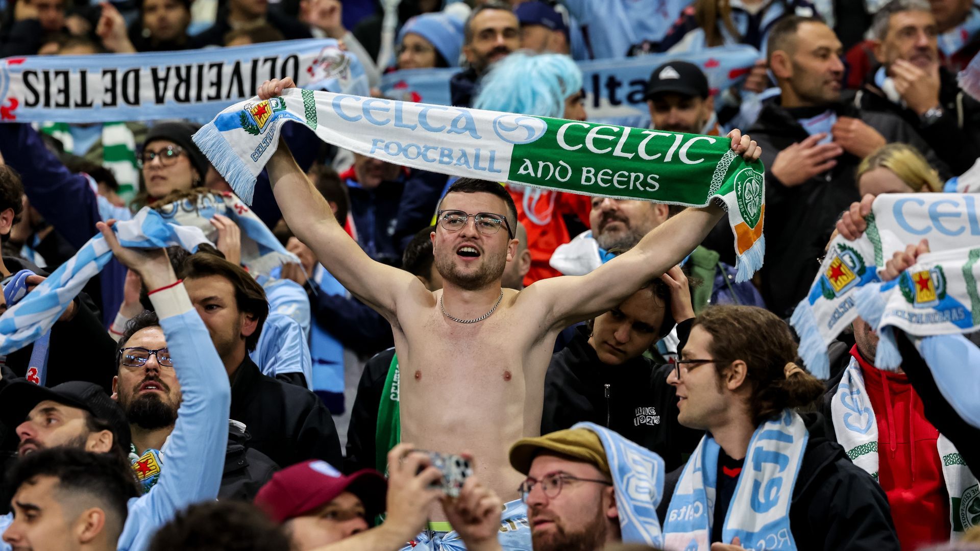 La afición del Celta, en Celtic Park