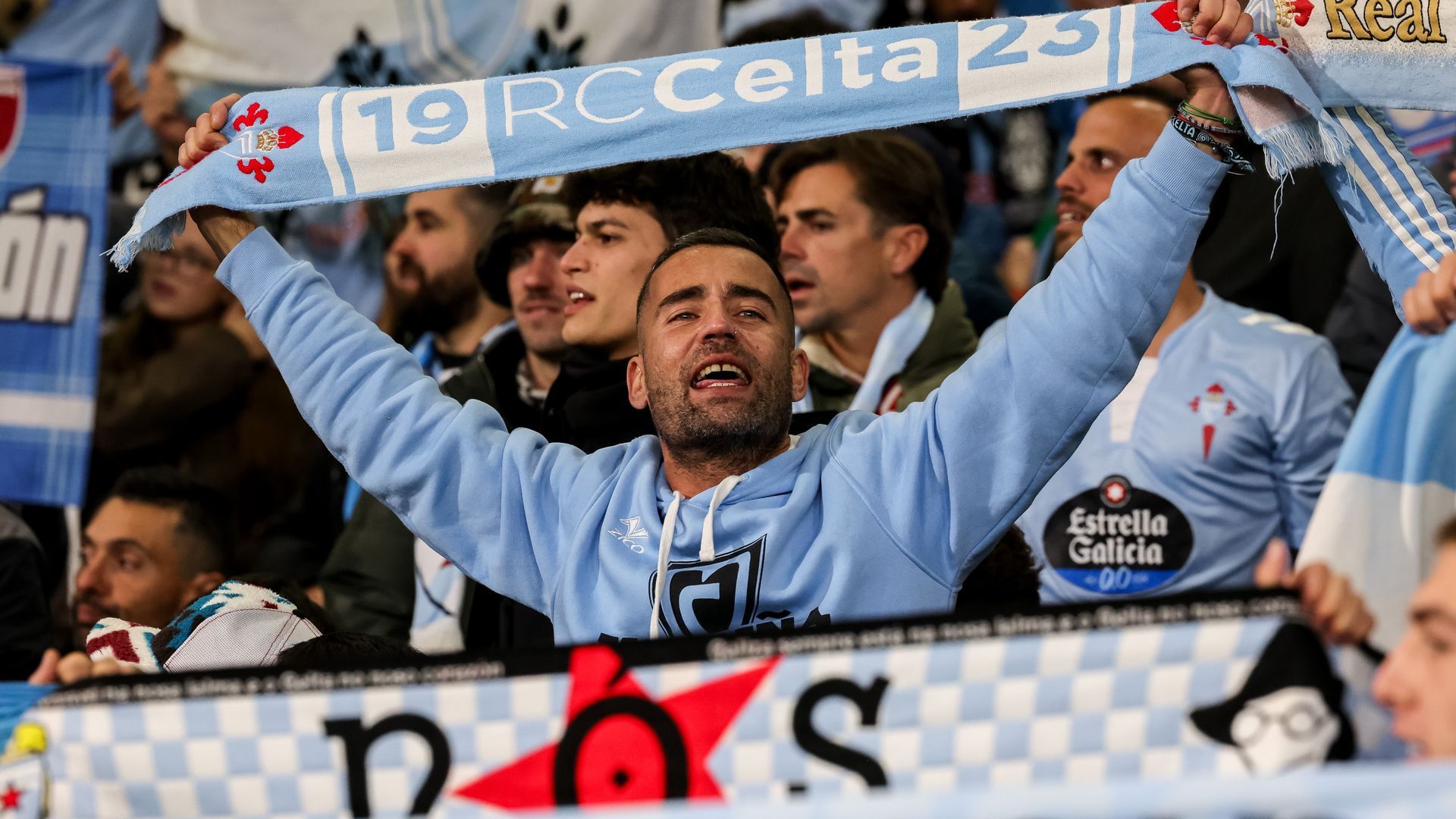 La afición del Celta, en Celtic Park