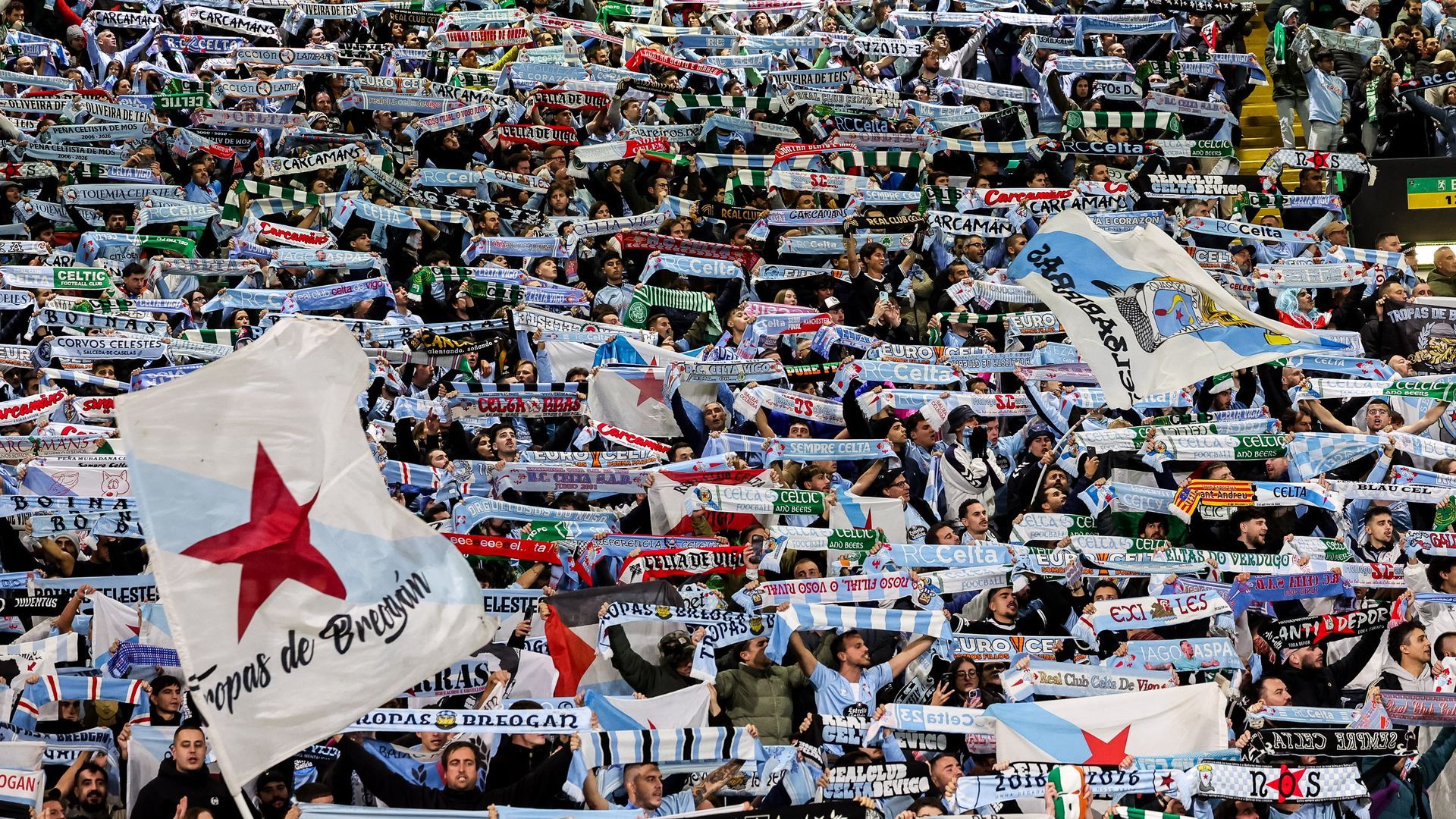 La afición del Celta, en Celtic Park