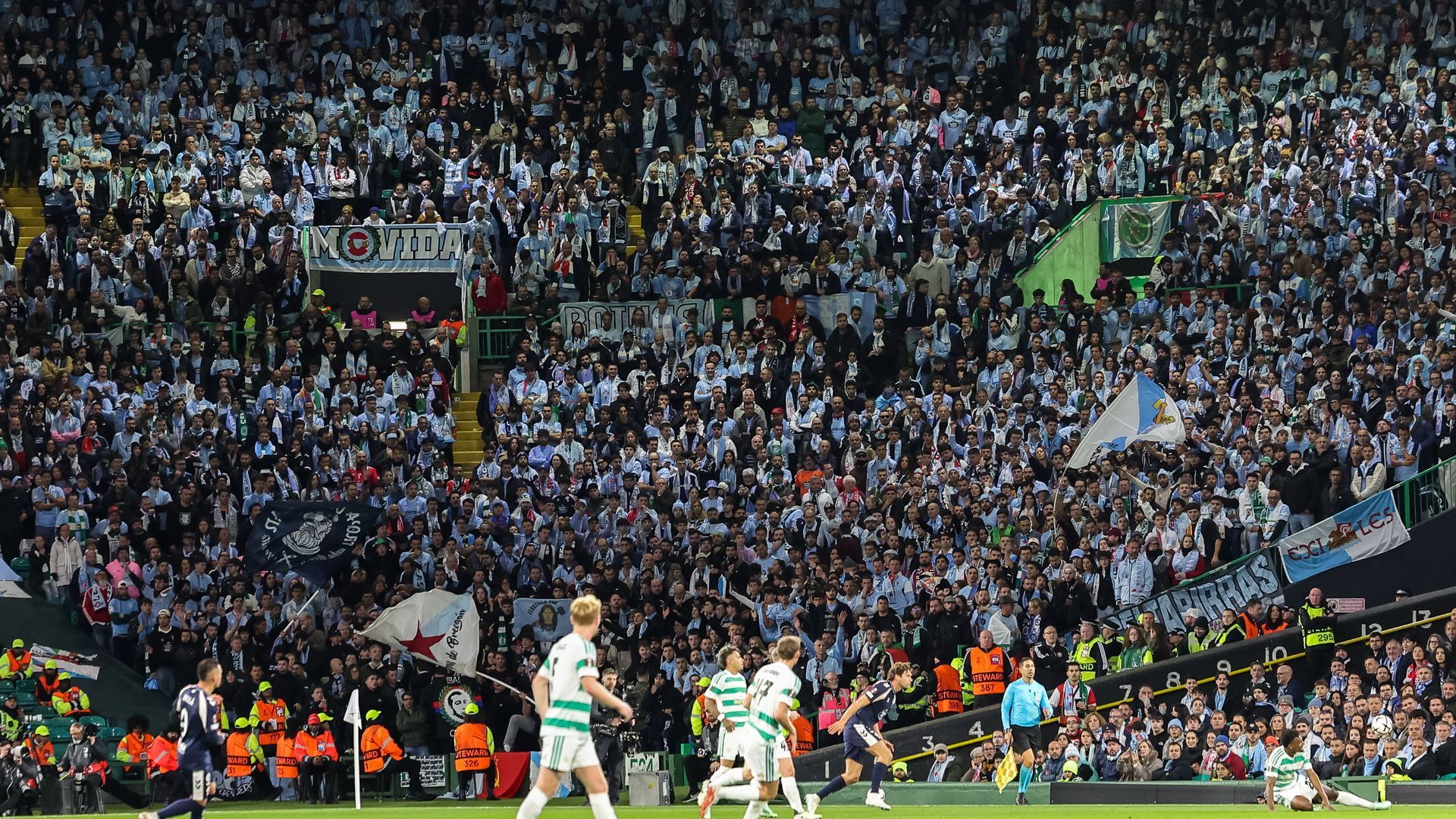 La afición del Celta, en Celtic Park