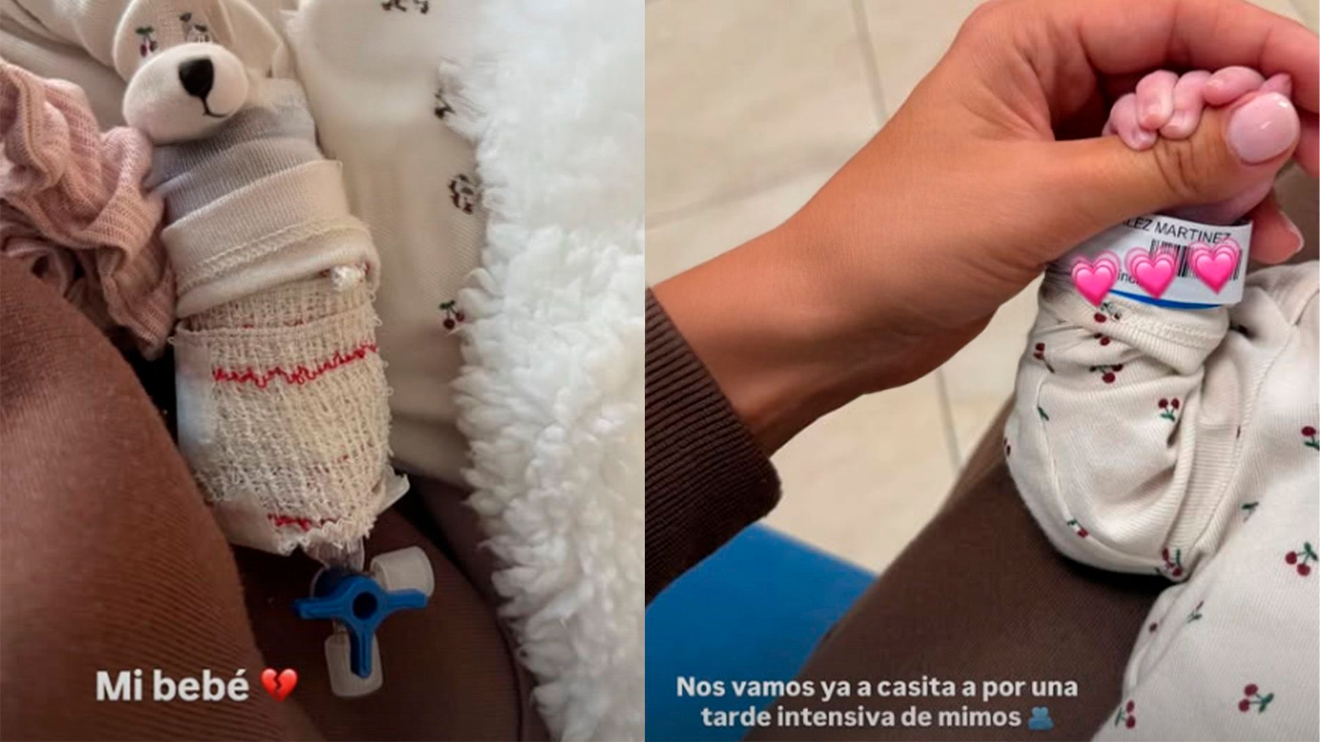 La pequeña Valentina en el hospital