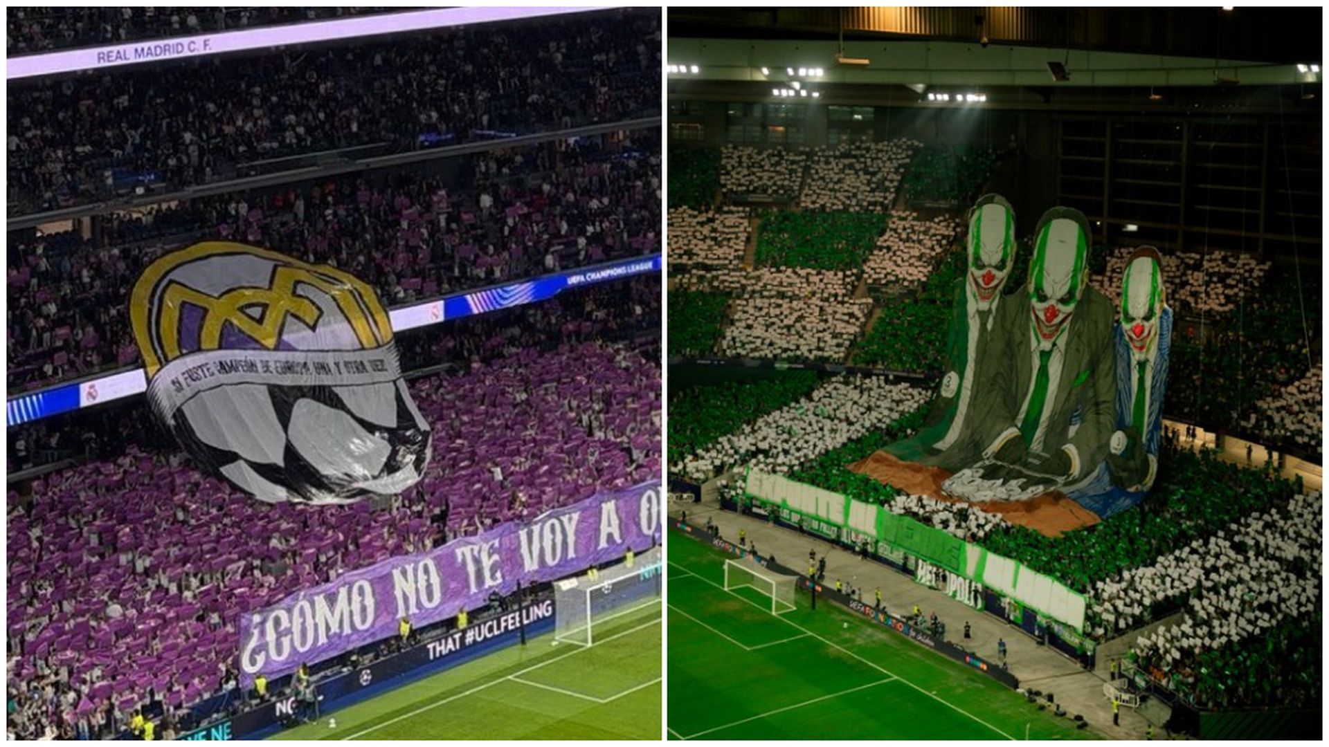 Los tifos en el Bernabéu y La Cartuja