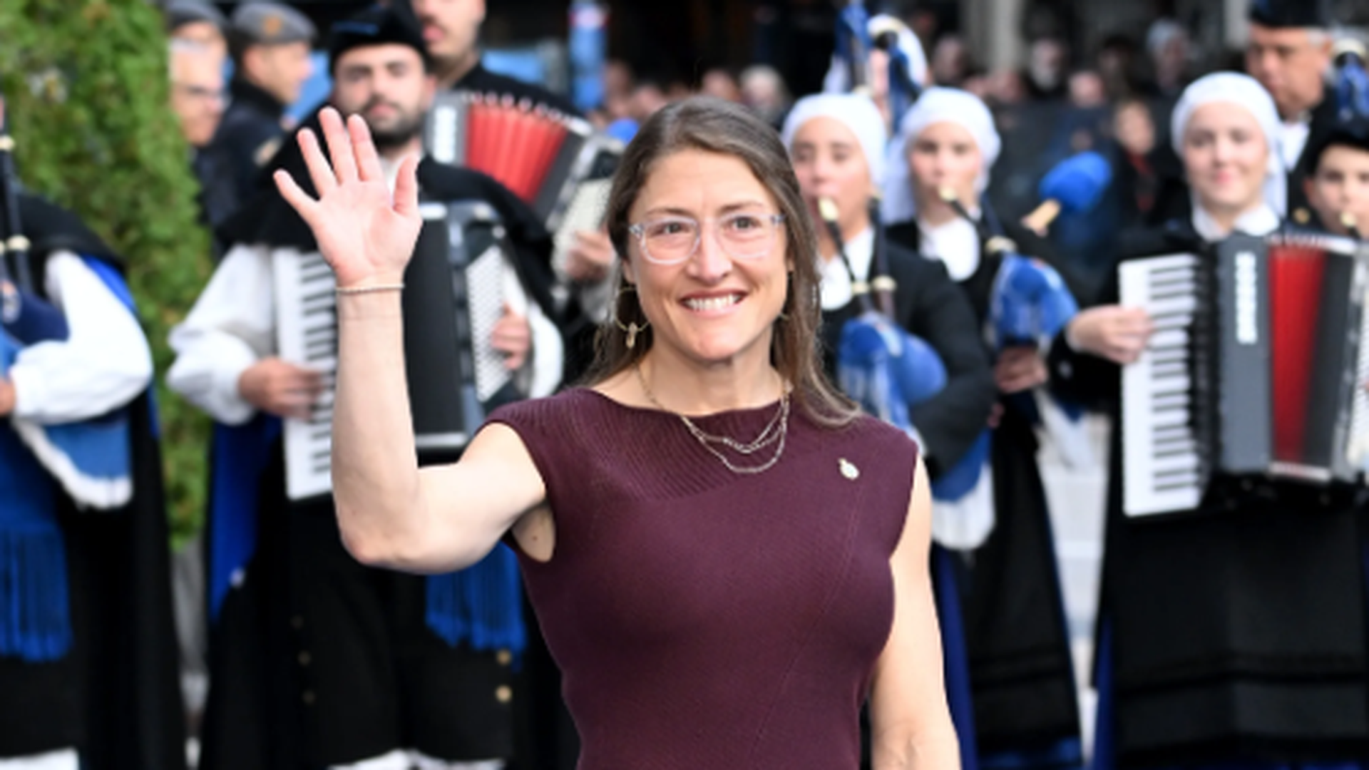 Cristina Koch, a su llegada al Teatro Campoamor