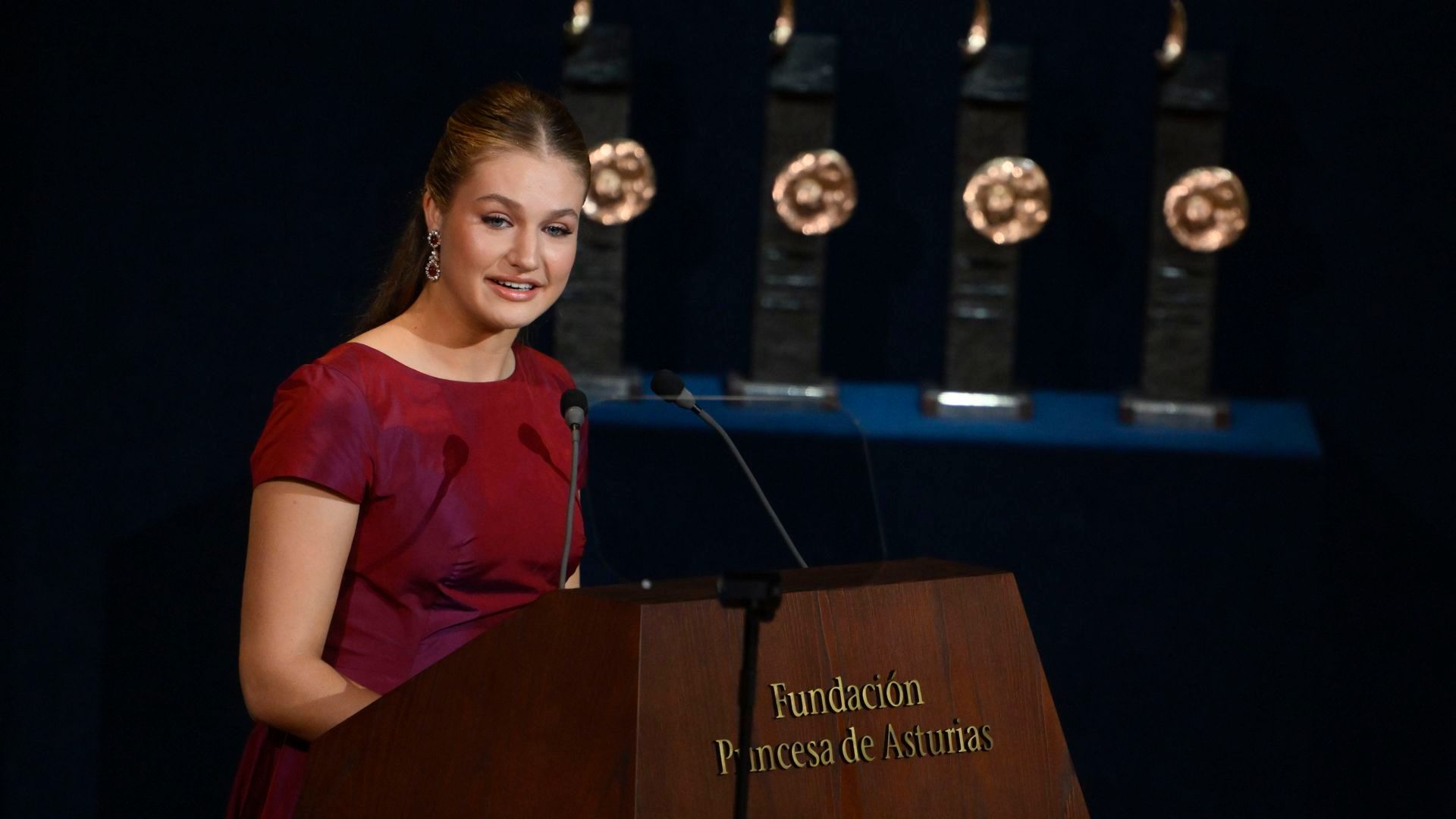 La princesa Leonor durante su discurso este 23 de octubre
