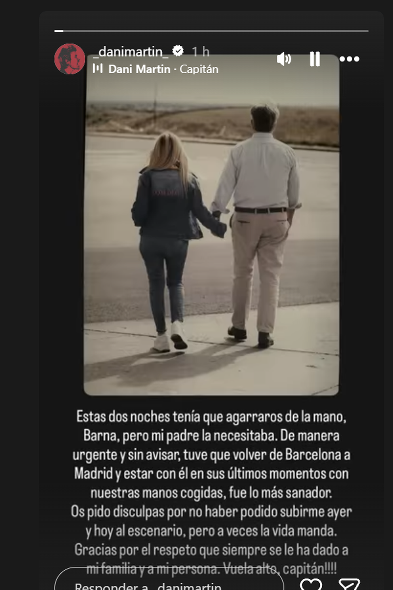 Dani Martín comunica la muerte de su padre