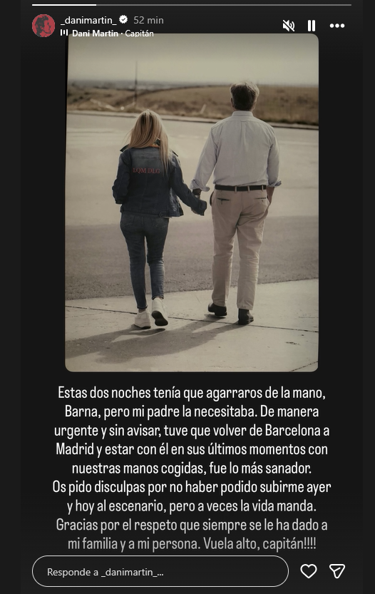 El emotivo mensaje de Dani Martín tras la muerte de su padre