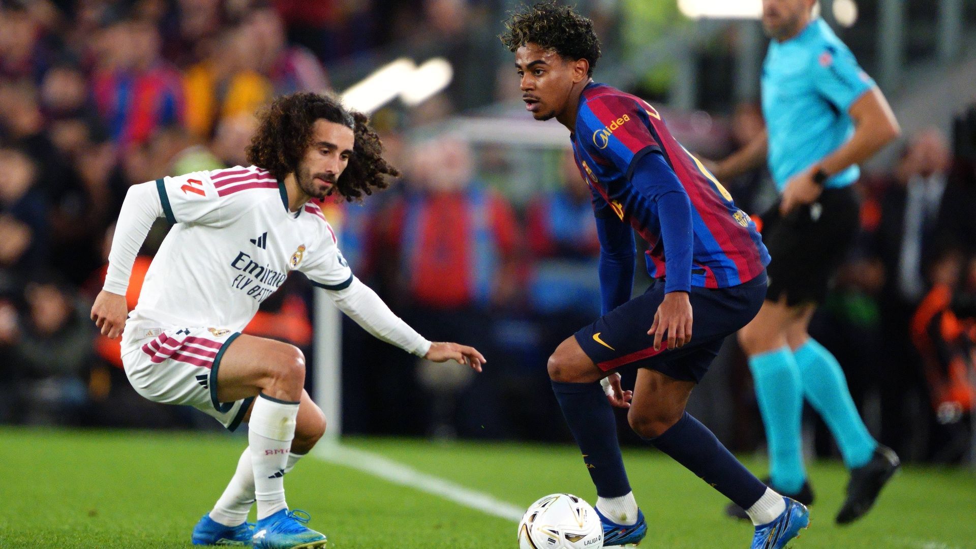 Marc Cucurella, frente a Lamine Yamal en el Clásico Marc Cucurella, frente a Lamine Yamal en el Clásico