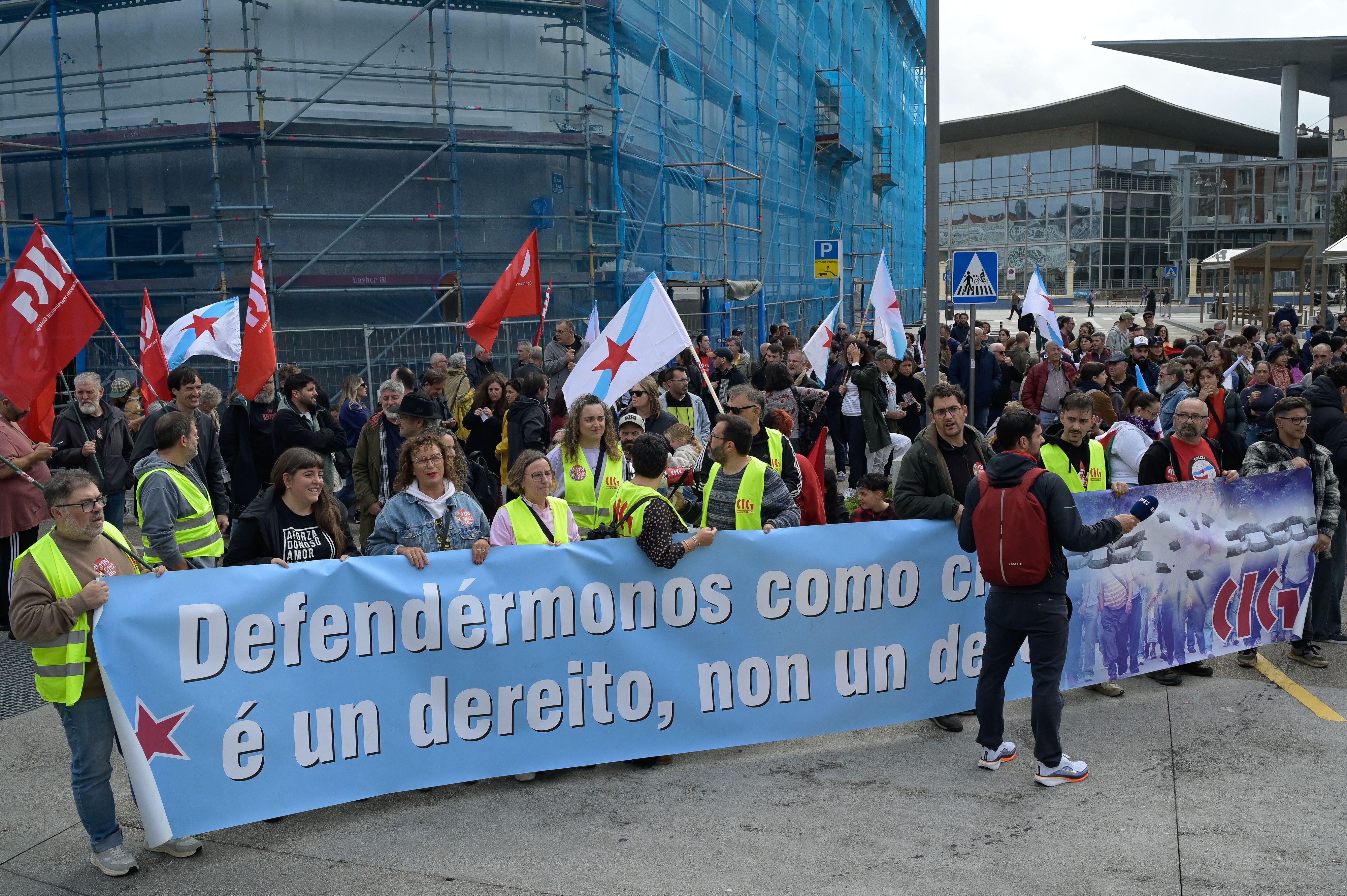 Pancarta en la cabeza de una de las manifestaciones