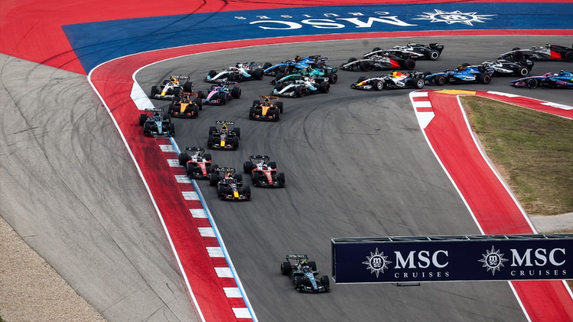 Primeros momentos del GP de Estados Unidos