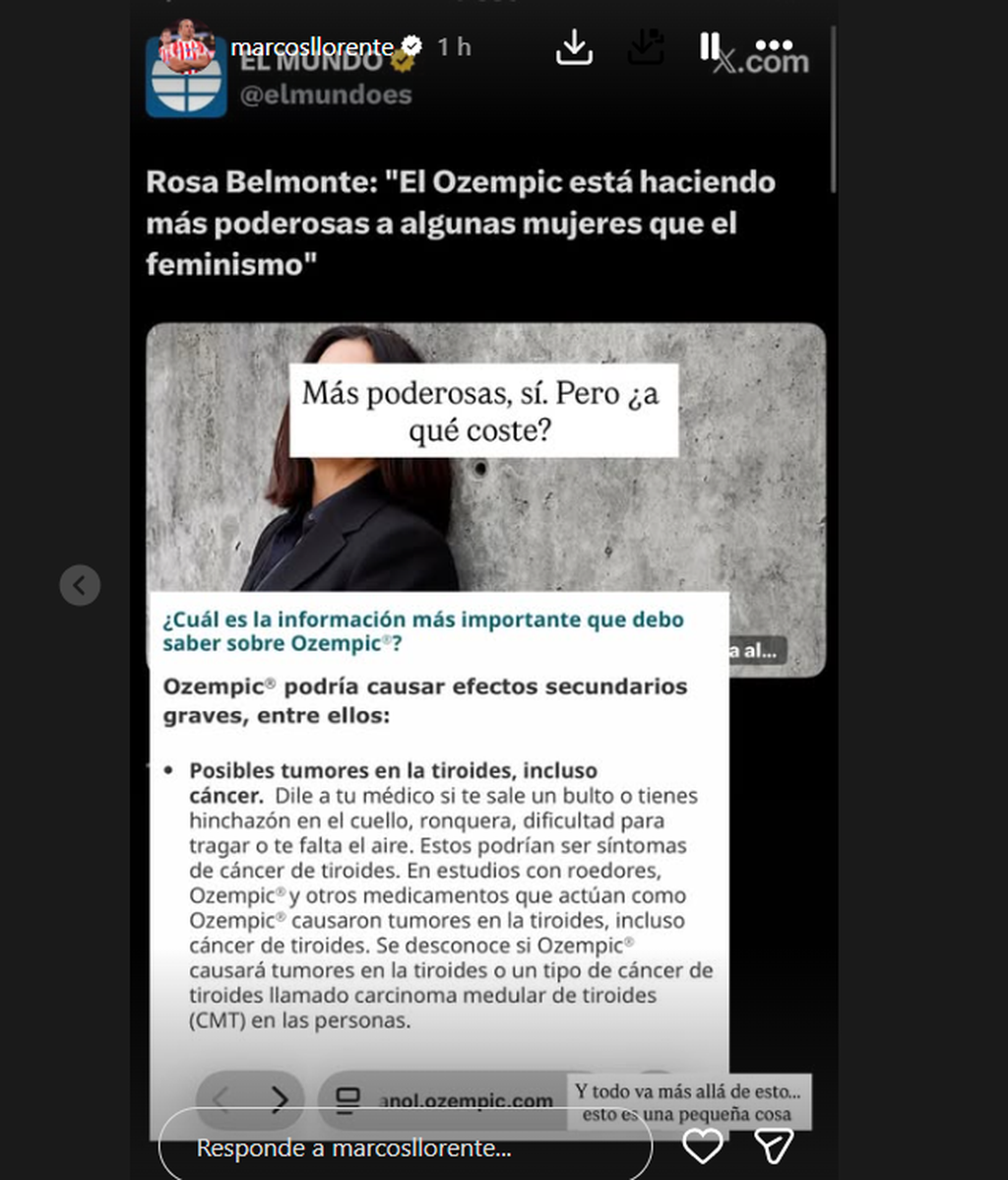 Marcos Llorente habla del Ozempic