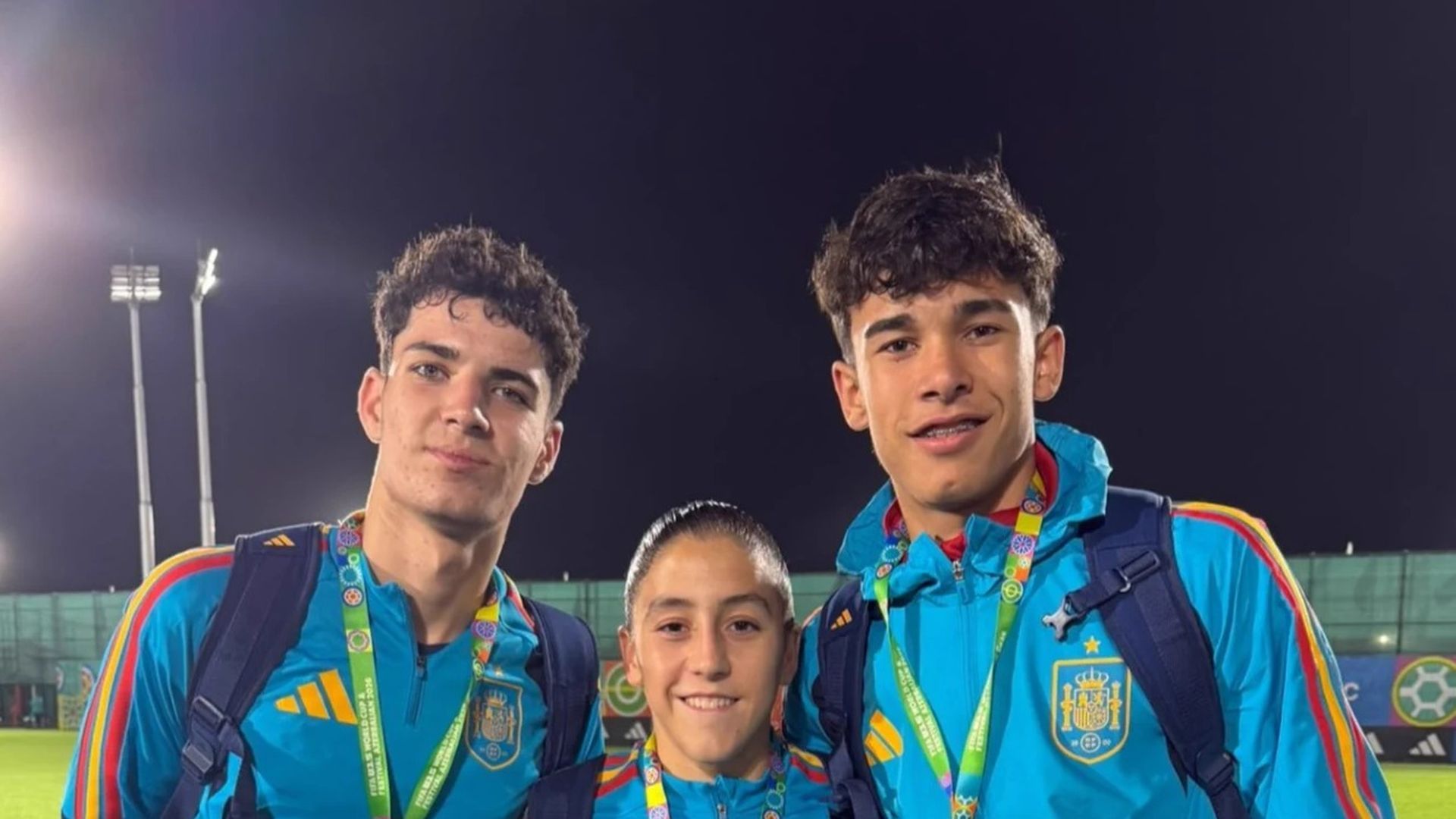 Bruno, Tiago y Danel, con la selección