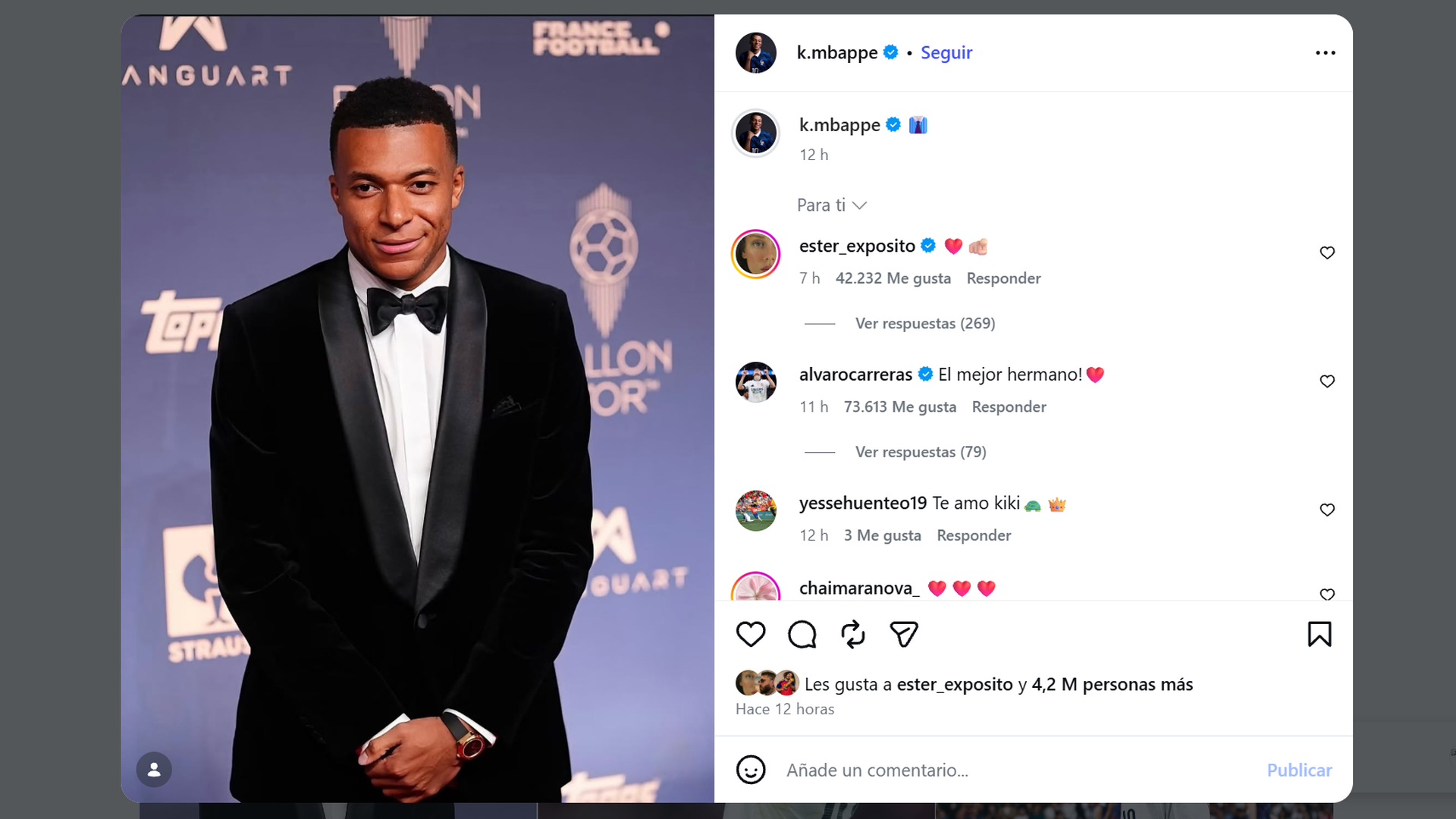 El gesto de Ester Expósito ocn Kylian Mbappé
