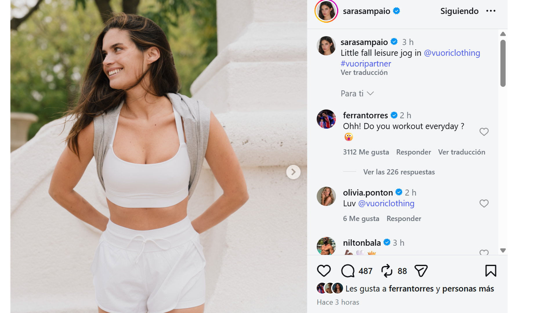 El mensaje de Ferran Torres a Sara Sampaio
