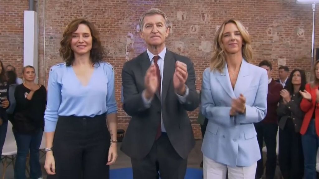 Feiijóo presenta la lista del PP en Madrid escoltado por sus mujeres más duras: Ayuso y Álvarez de Toledo