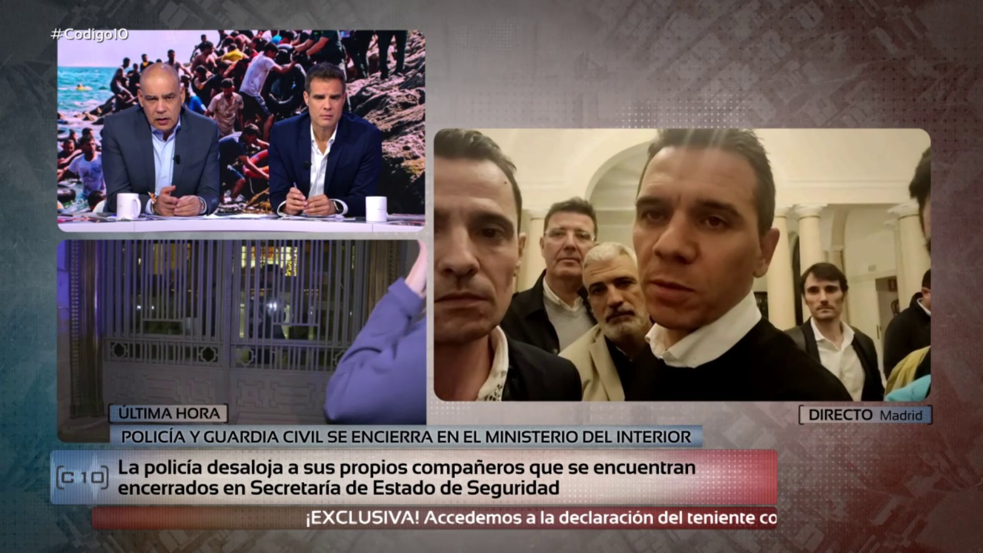 El desalojo en directo de los policías encerrados en Interior El desalojo en directo de los policías encerrados en Interior
