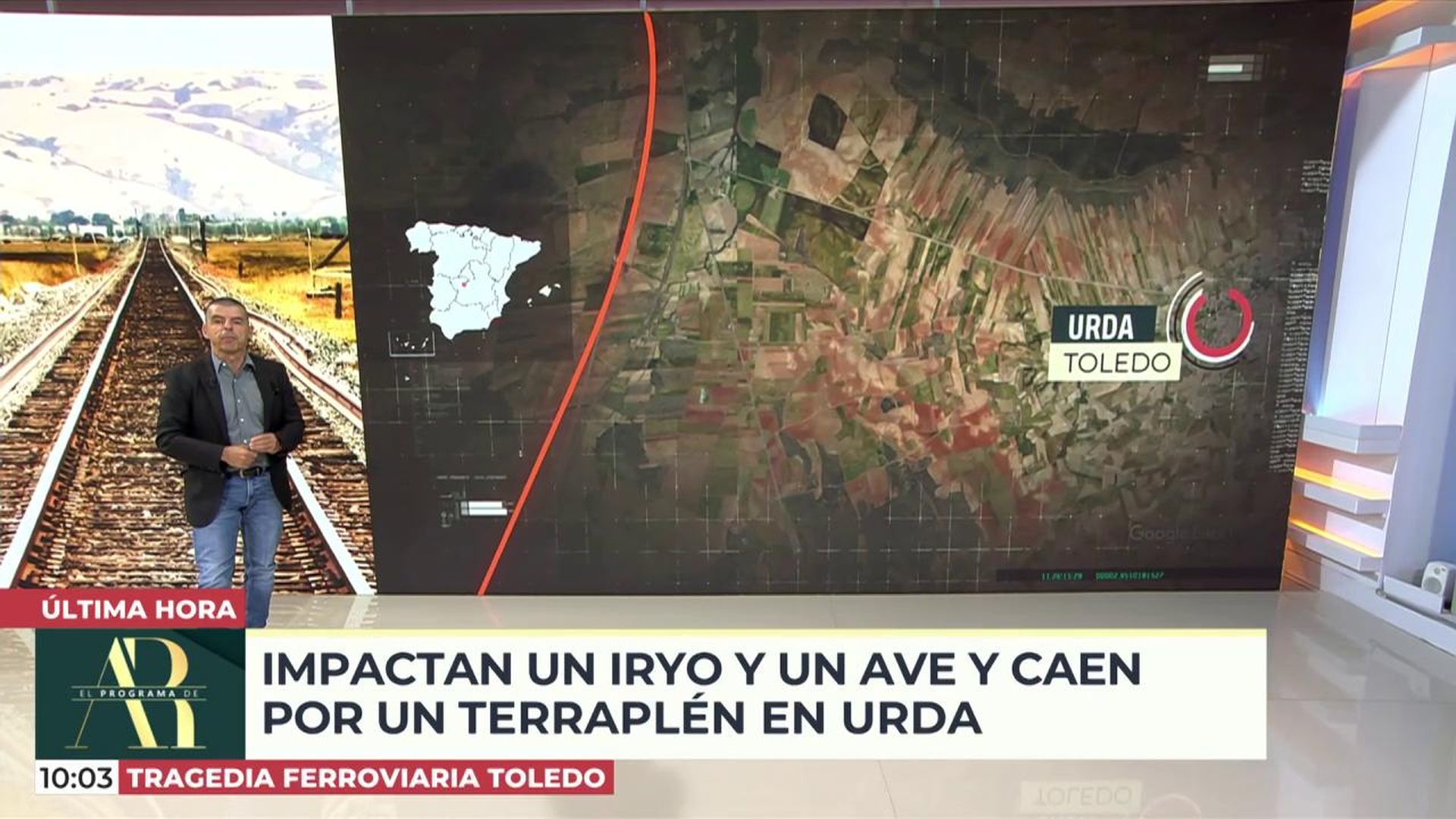 El mapa del accidente ferroviario en Urda, Toledo