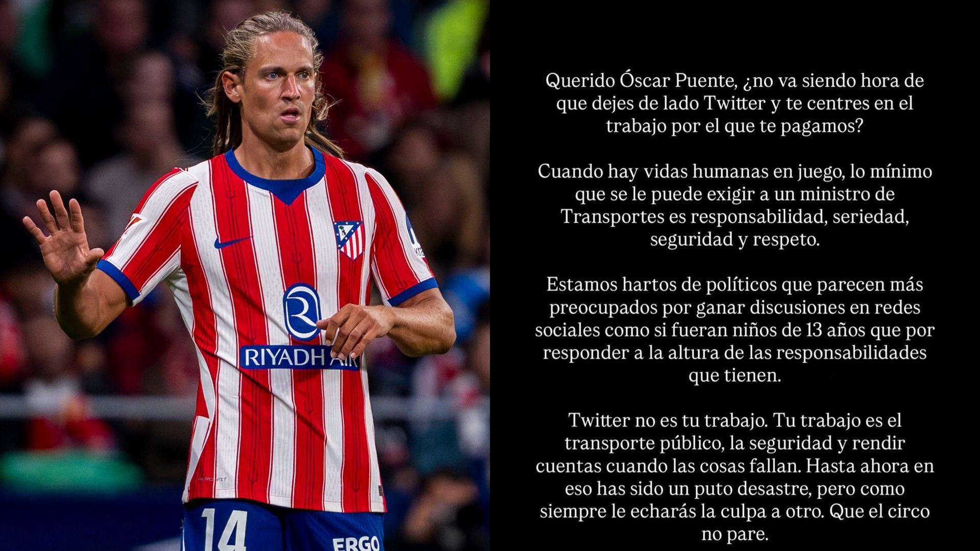 El mensaje de Marcos Llorente contra el ministro Óscar Puente El mensaje de Marcos Llorente contra el ministro Óscar Puente