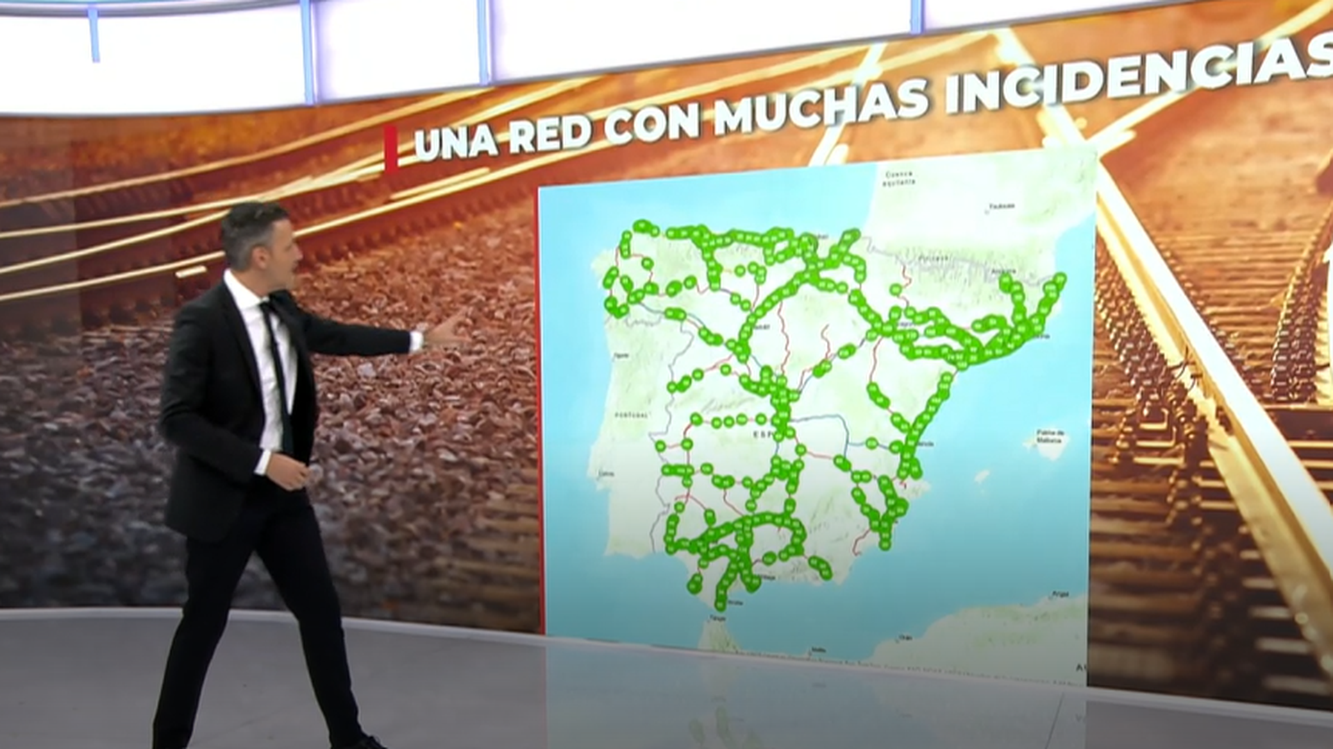 Puntos de la red ferroviaria donde la velocidad está limitada