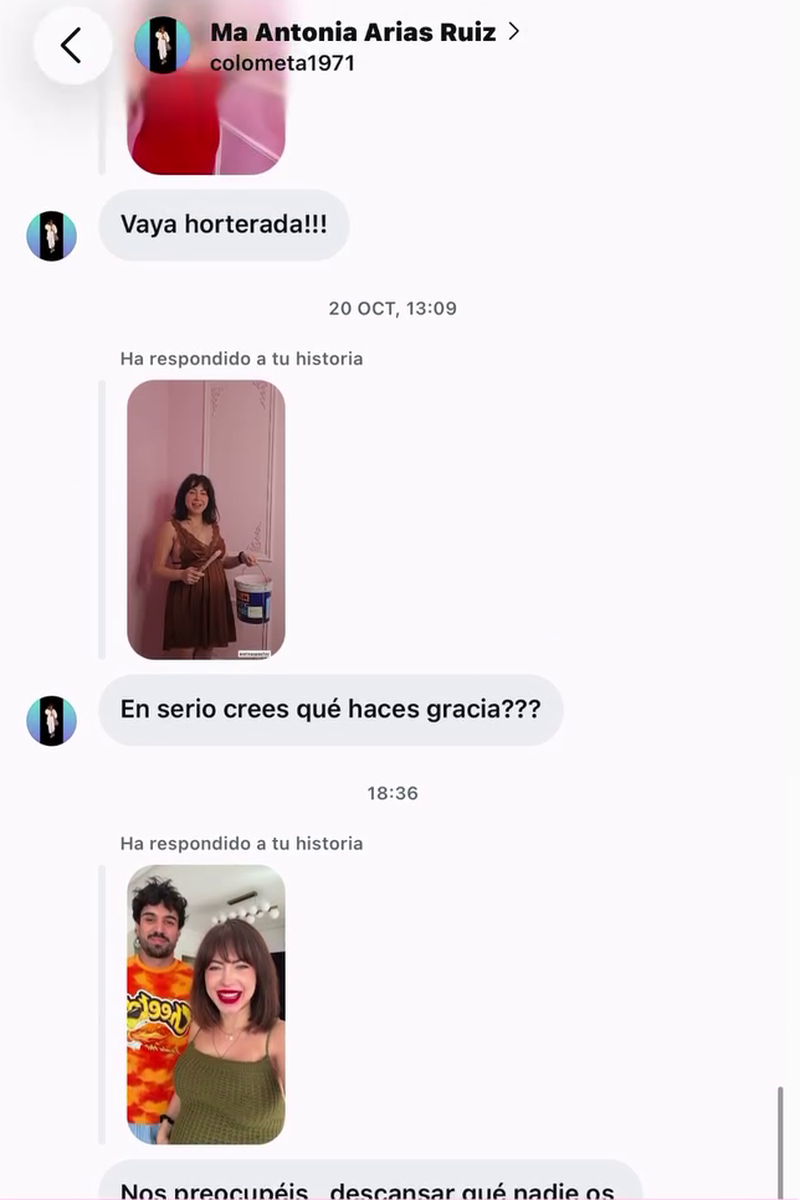 Algunos mensajes que ha recibido de la seguidora