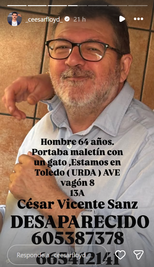 César Vicente busca a su padre, que iba en el AVE accidentado