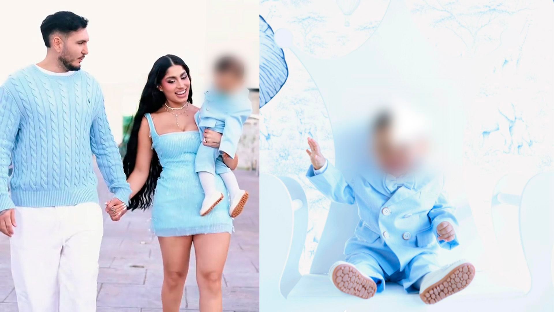 Los estilismos de Omar, Lola y su bebé el día del cumpleaños
